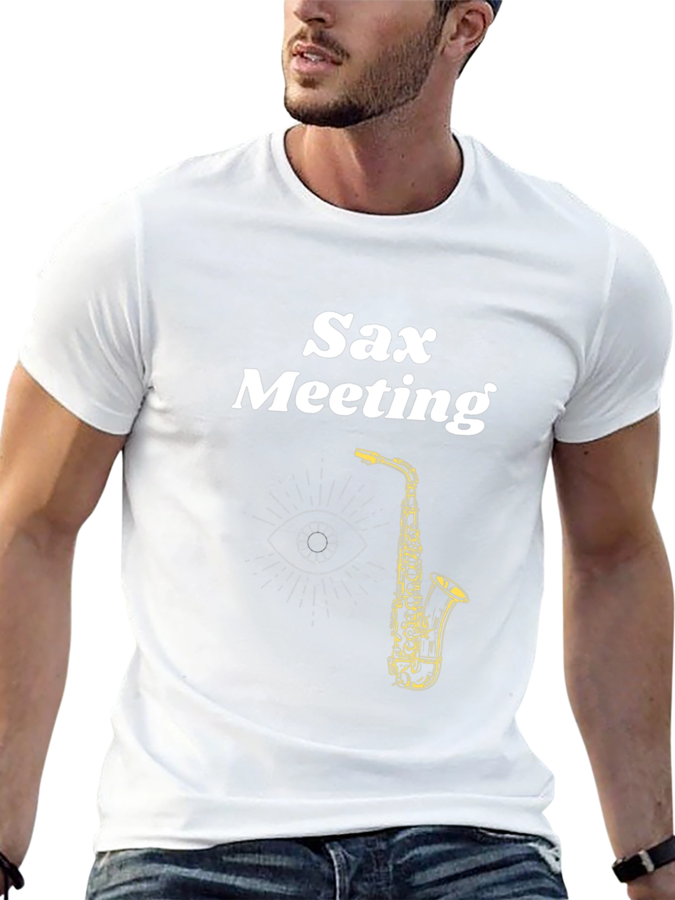 Sax Meeting Black Graphic Tee - Cool Musician T-Shirt