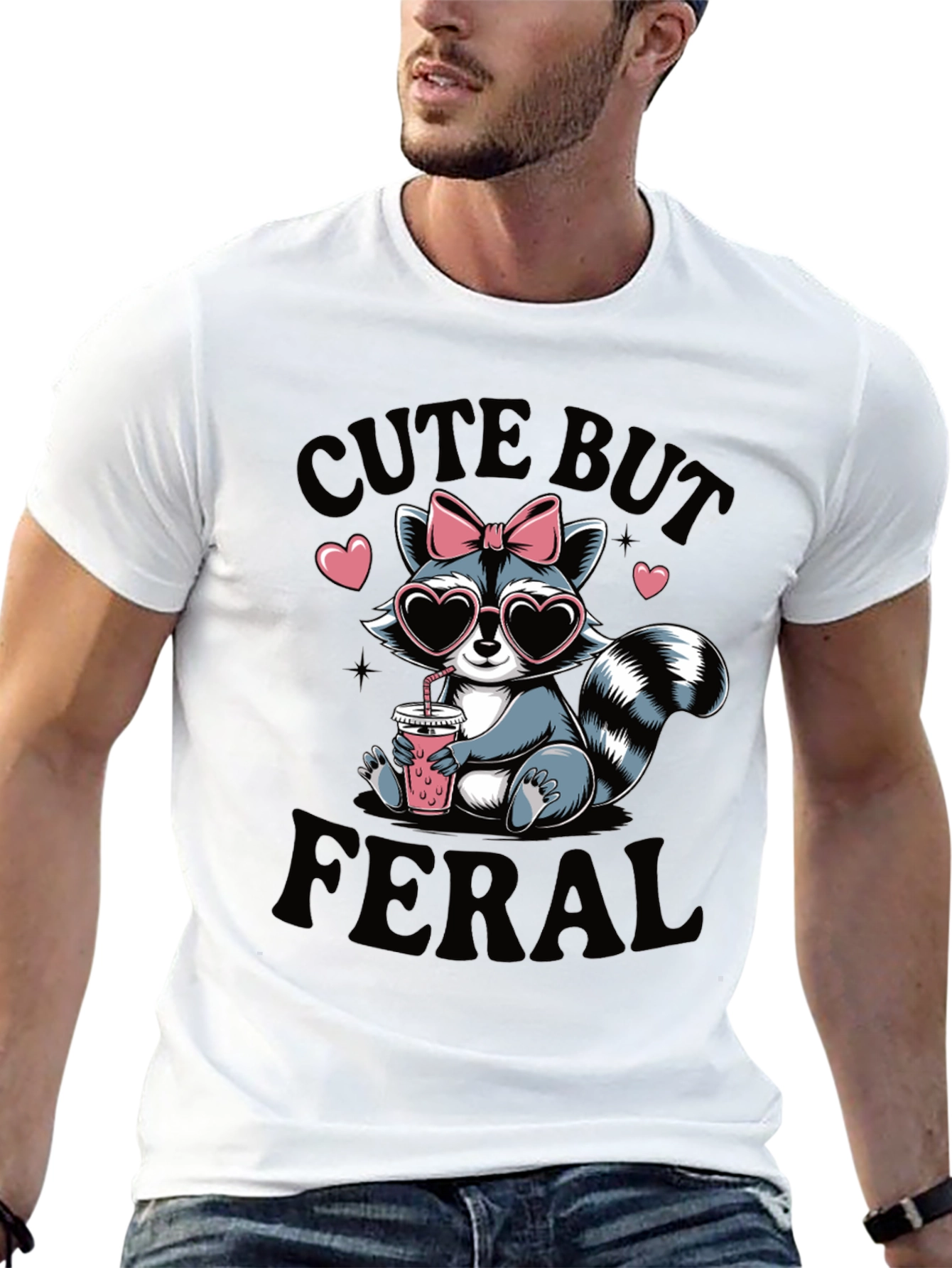 Cute But Feral Raccoon T-Shirt
