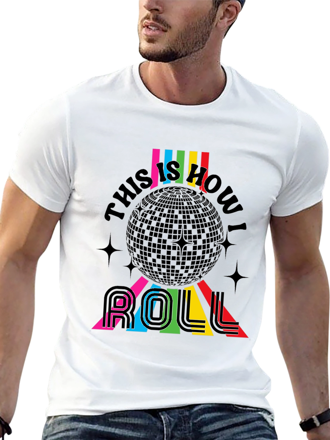 Retro Disco Ball This is How I Roll T-Shirt