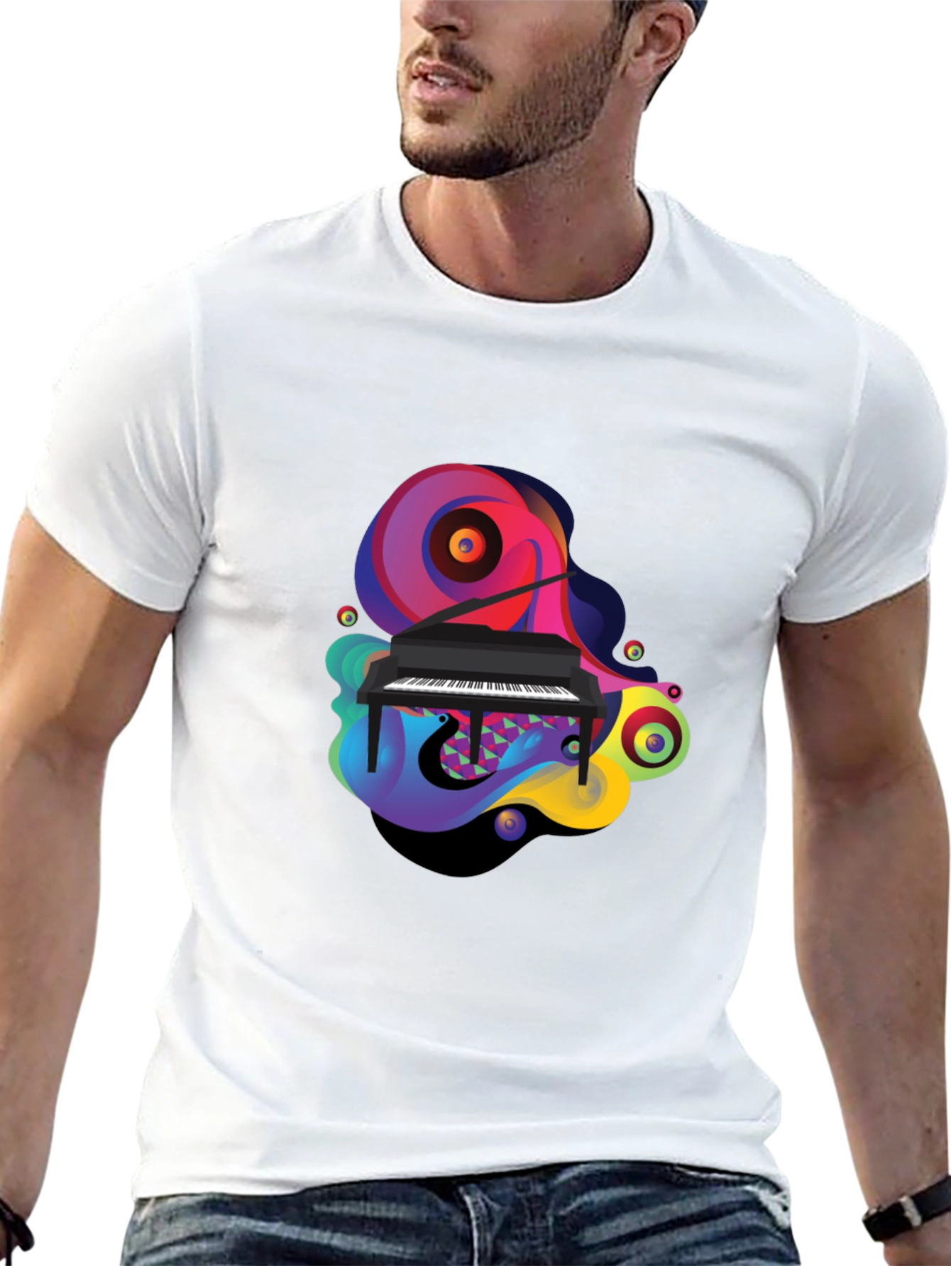 Abstract Piano Graphic Tee - Unique Music Lover Shirt