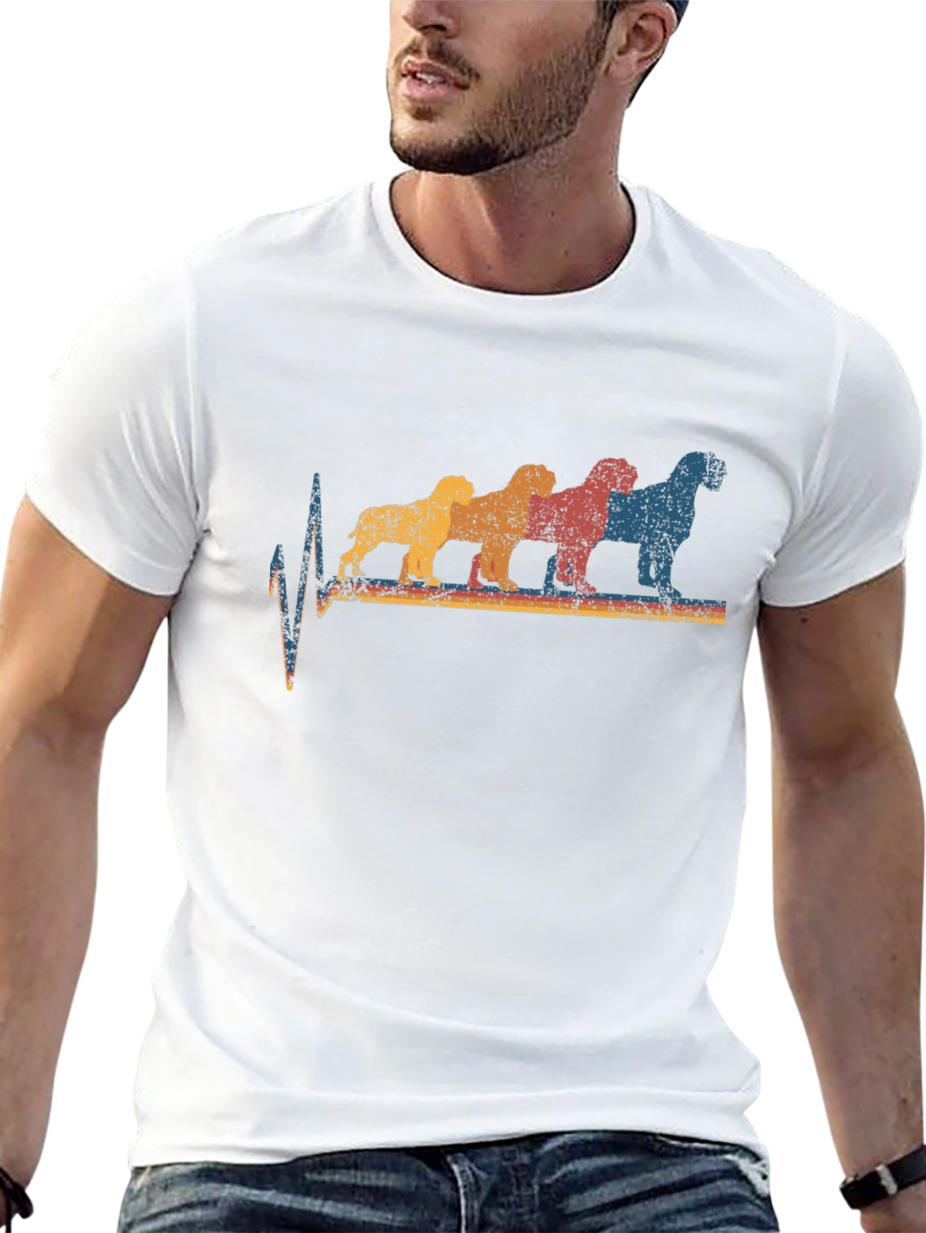 Retro Dog Breed Heartbeat Graphic Tee