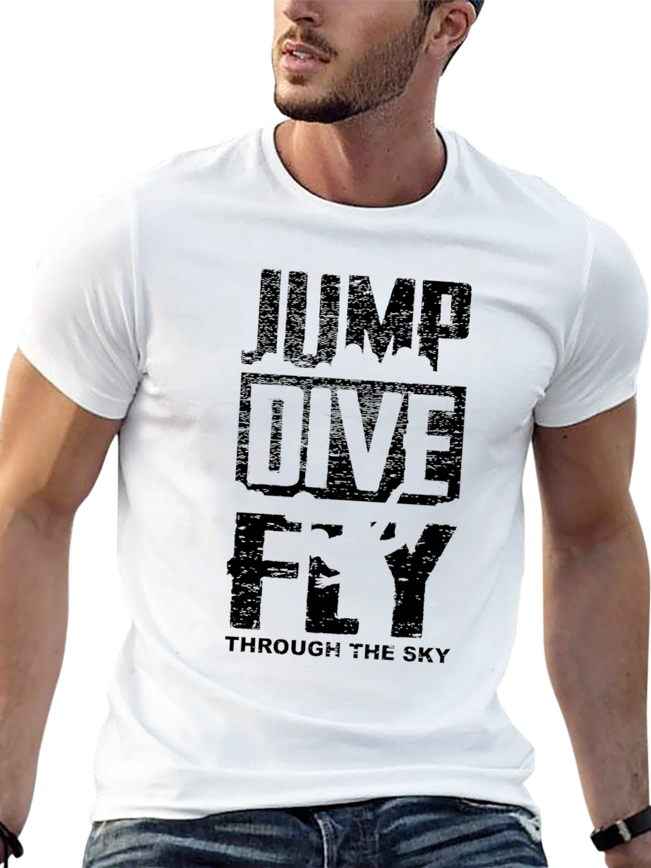 Jump Dive Fly Black Graphic T-Shirt