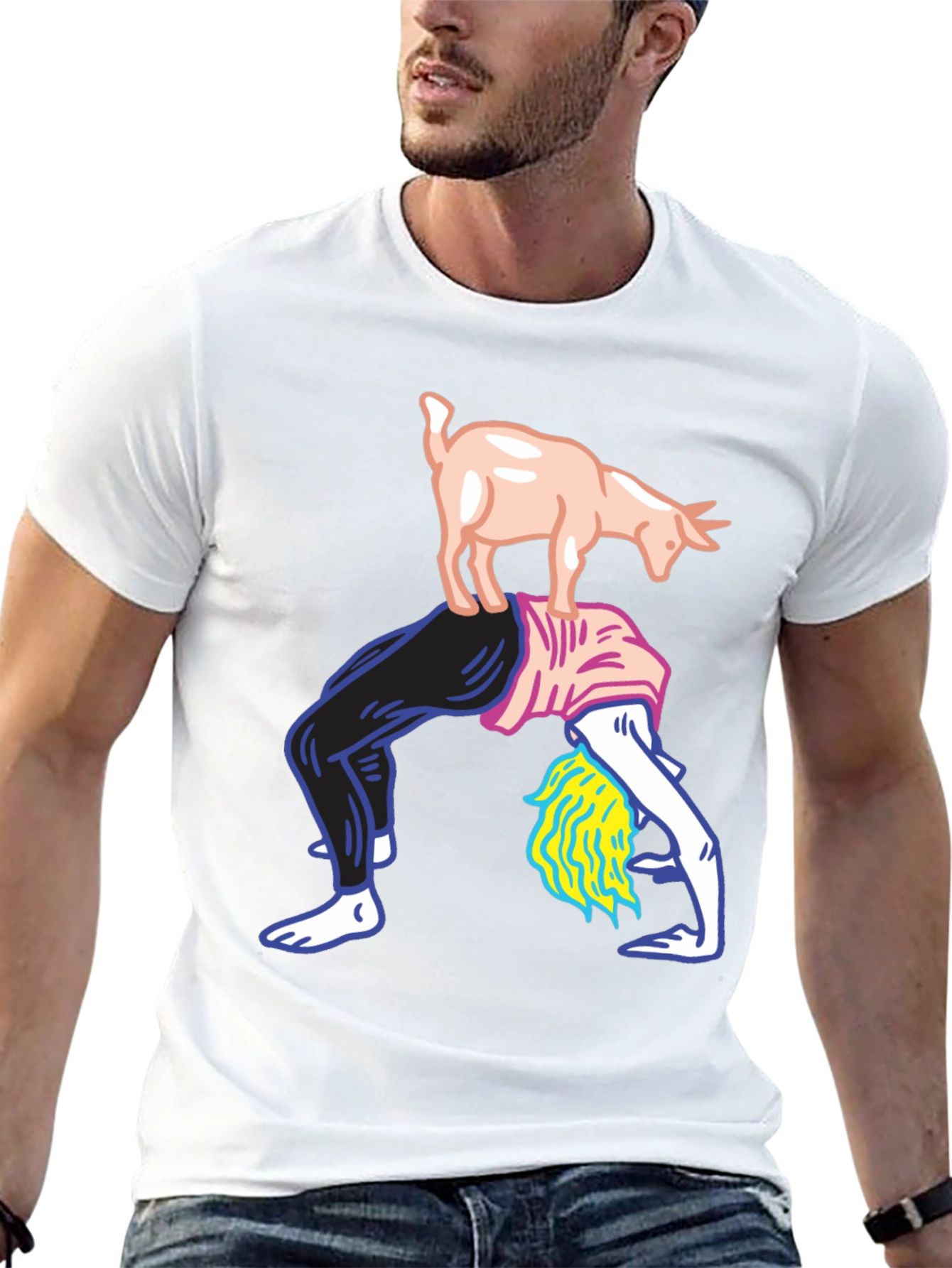 Goat Yoga Graphic Tee - Mens Black T-Shirt