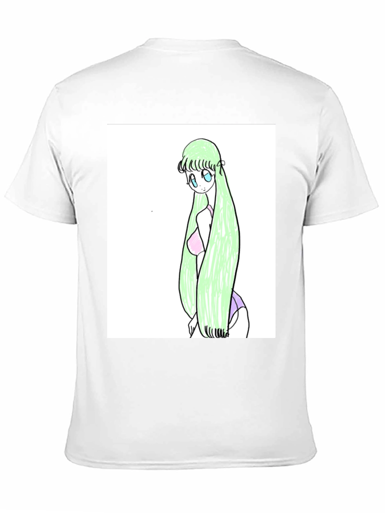 Anime Girl Graphic Tee - Black Cotton T-Shirt