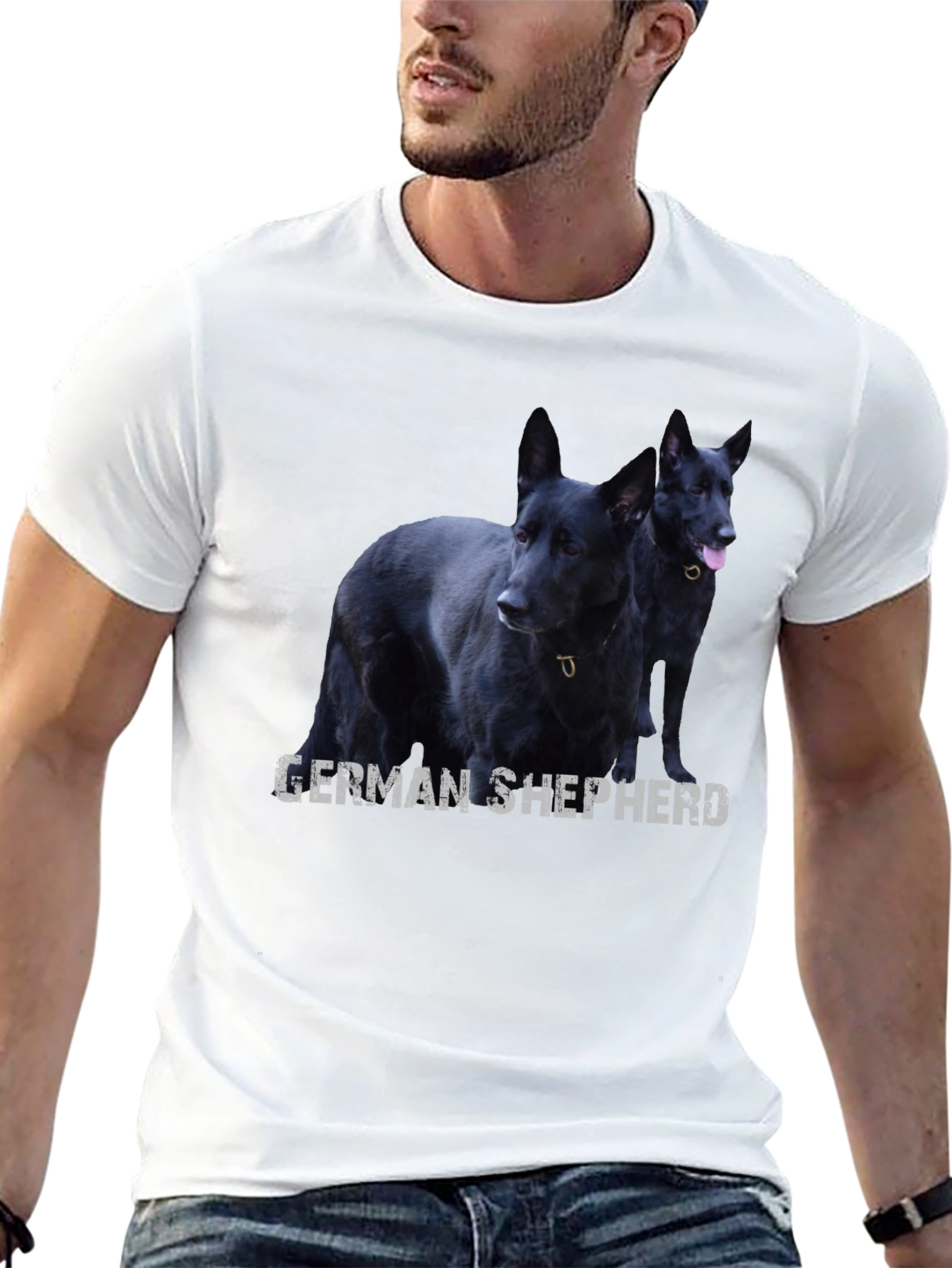 Black German Shepherd Dog Graphic T-Shirt