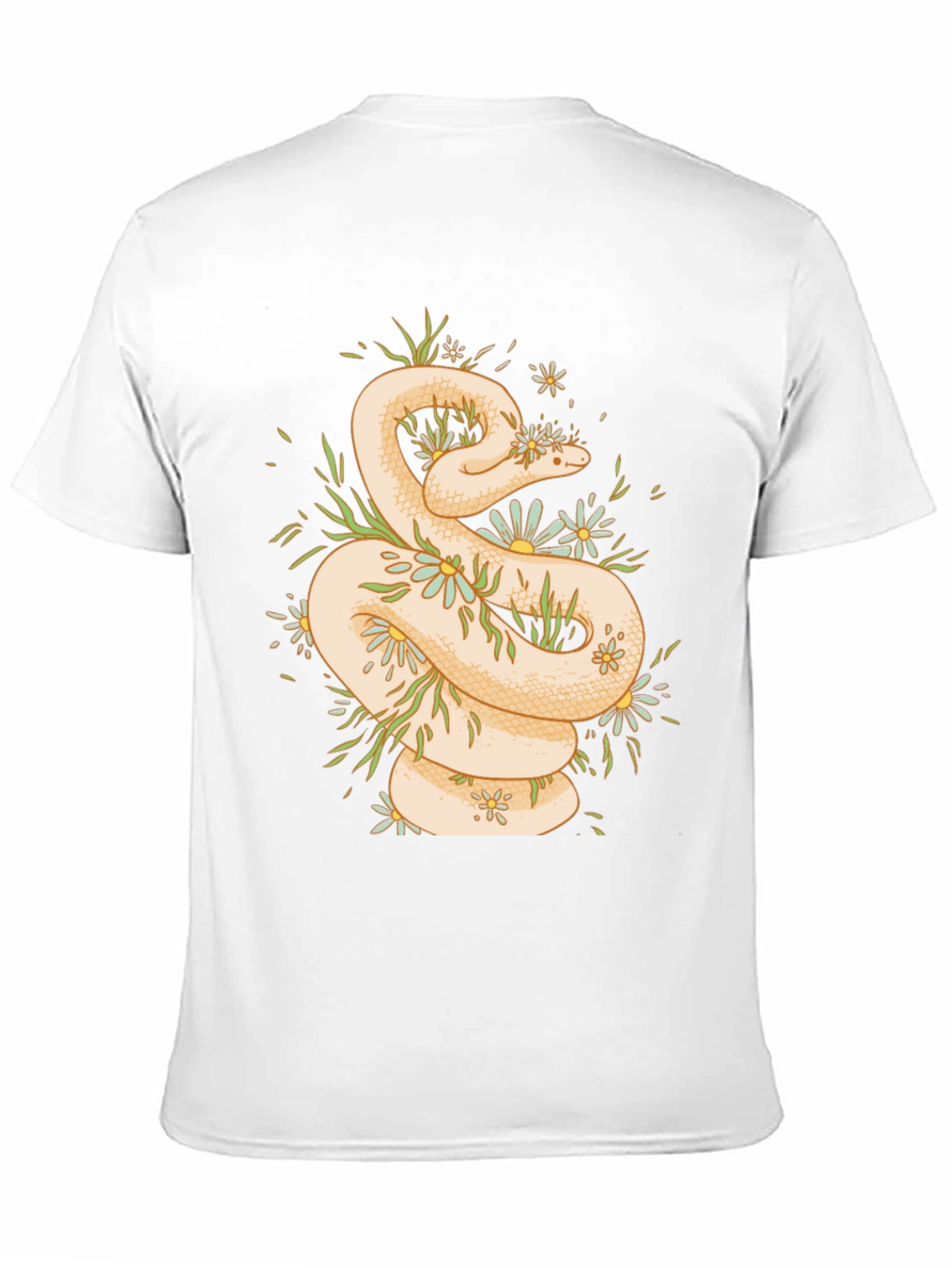 Snake & Flowers Graphic T-Shirt - Black