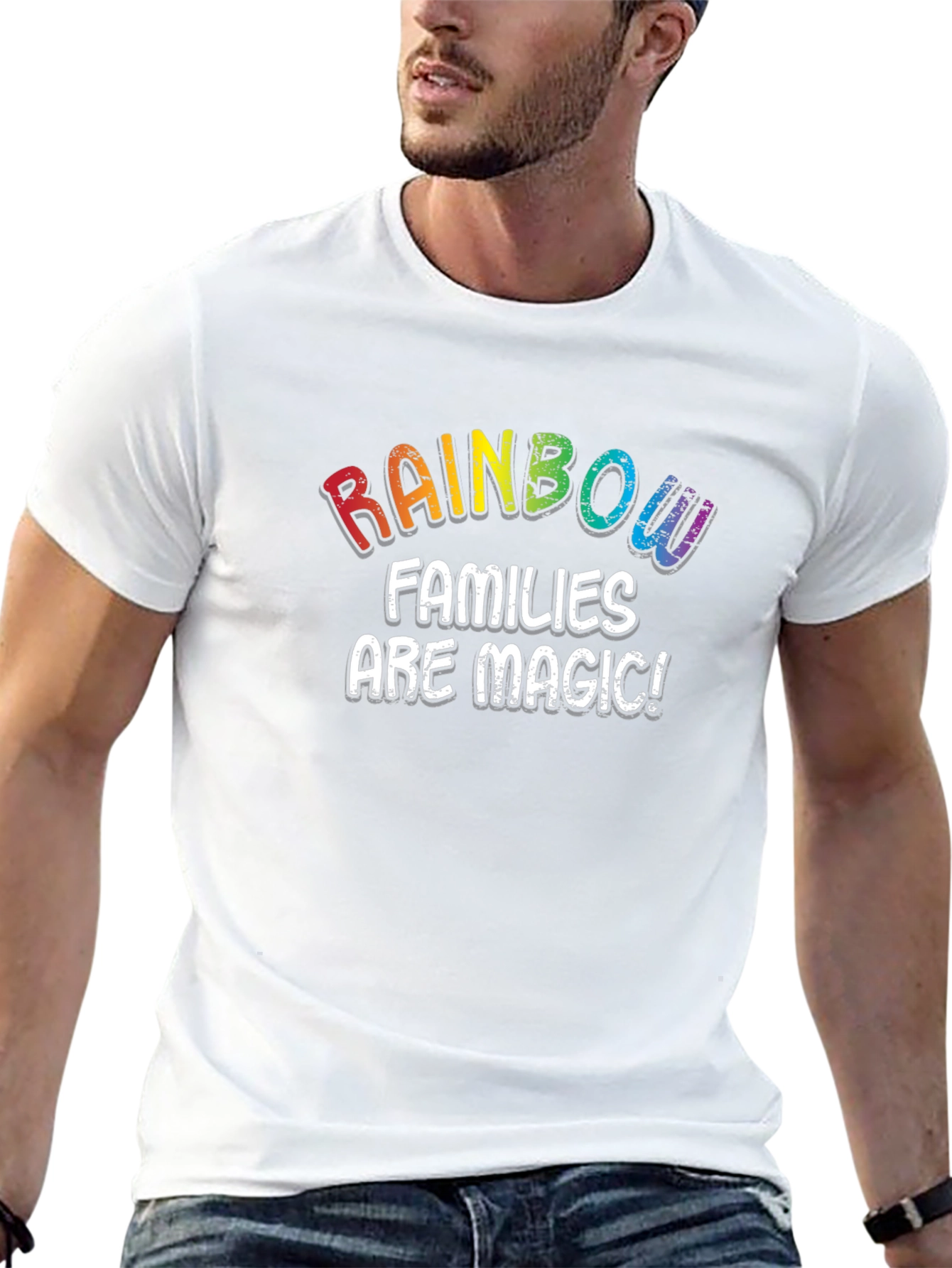 Rainbow Families Are Magic Black T-Shirt