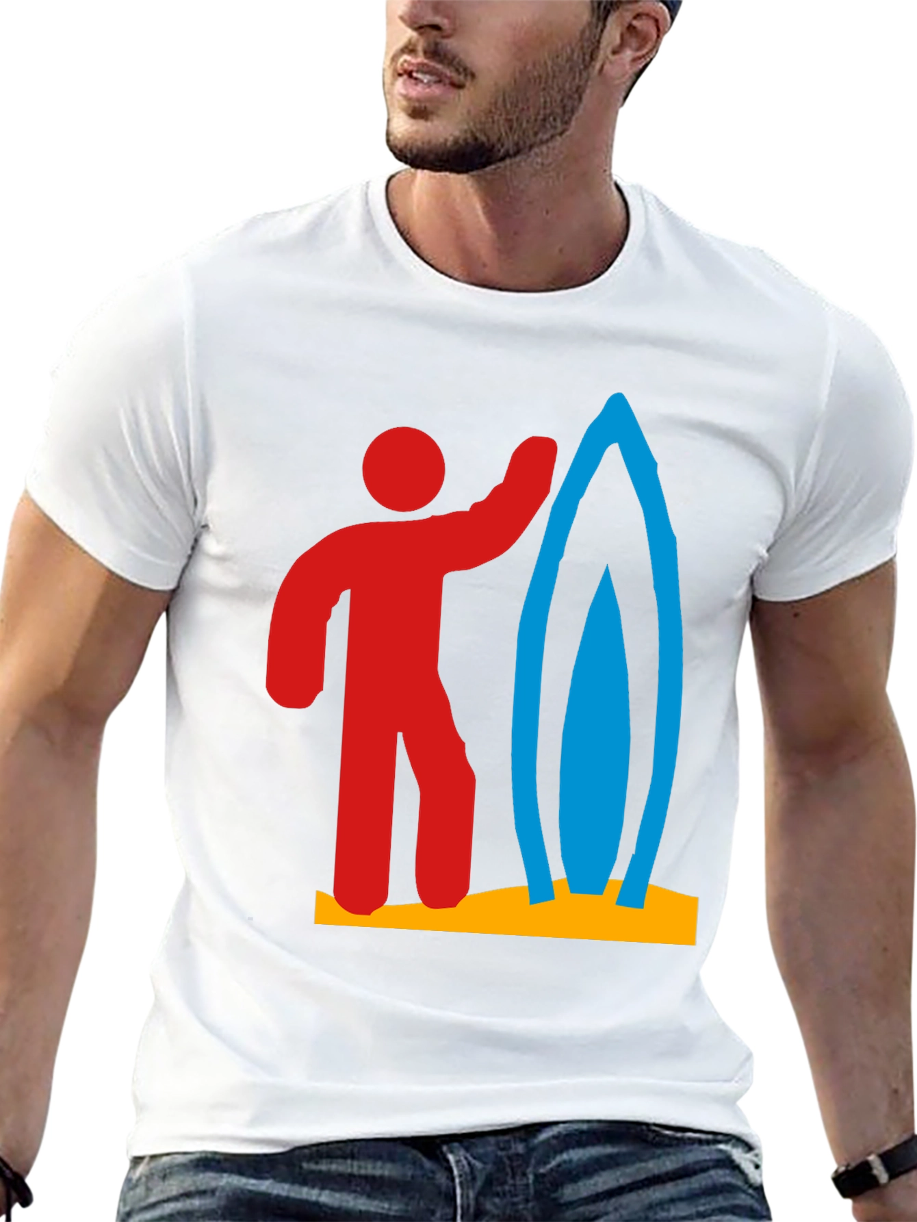 Surfer Graphic Tee - Black Cotton T-Shirt