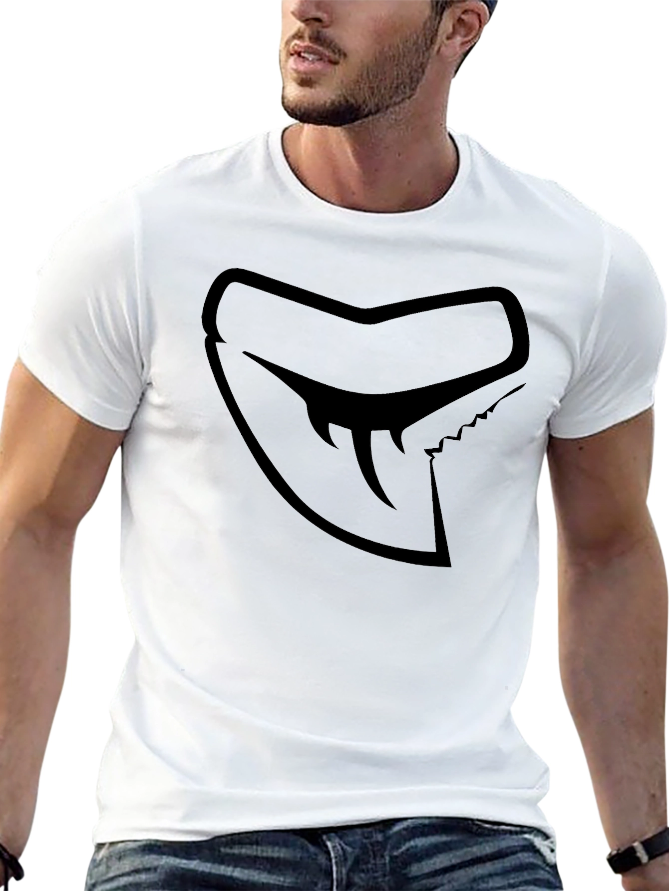 Shark Tooth Logo Black Graphic Tee