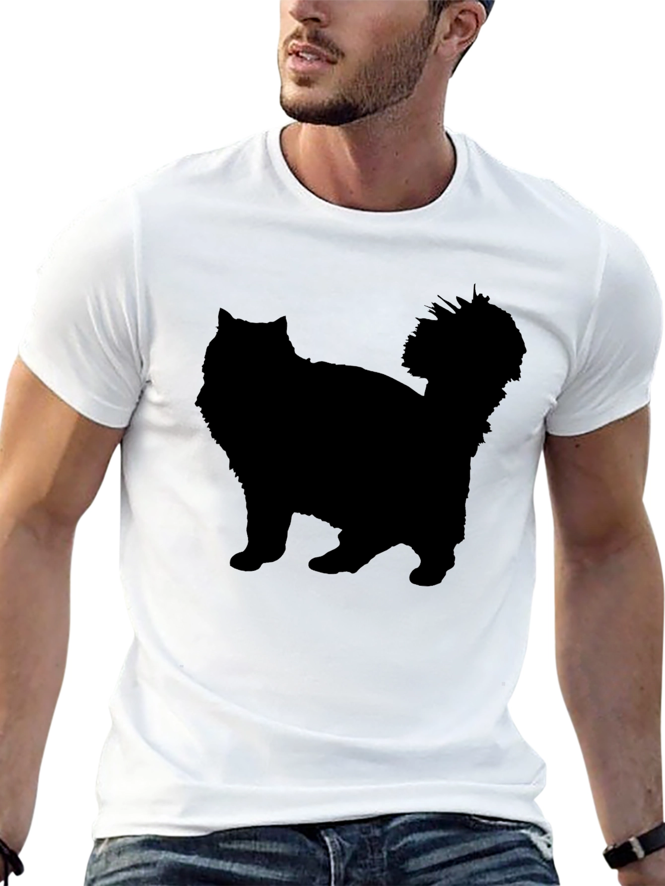 Black Cat Silhouette Graphic Tee