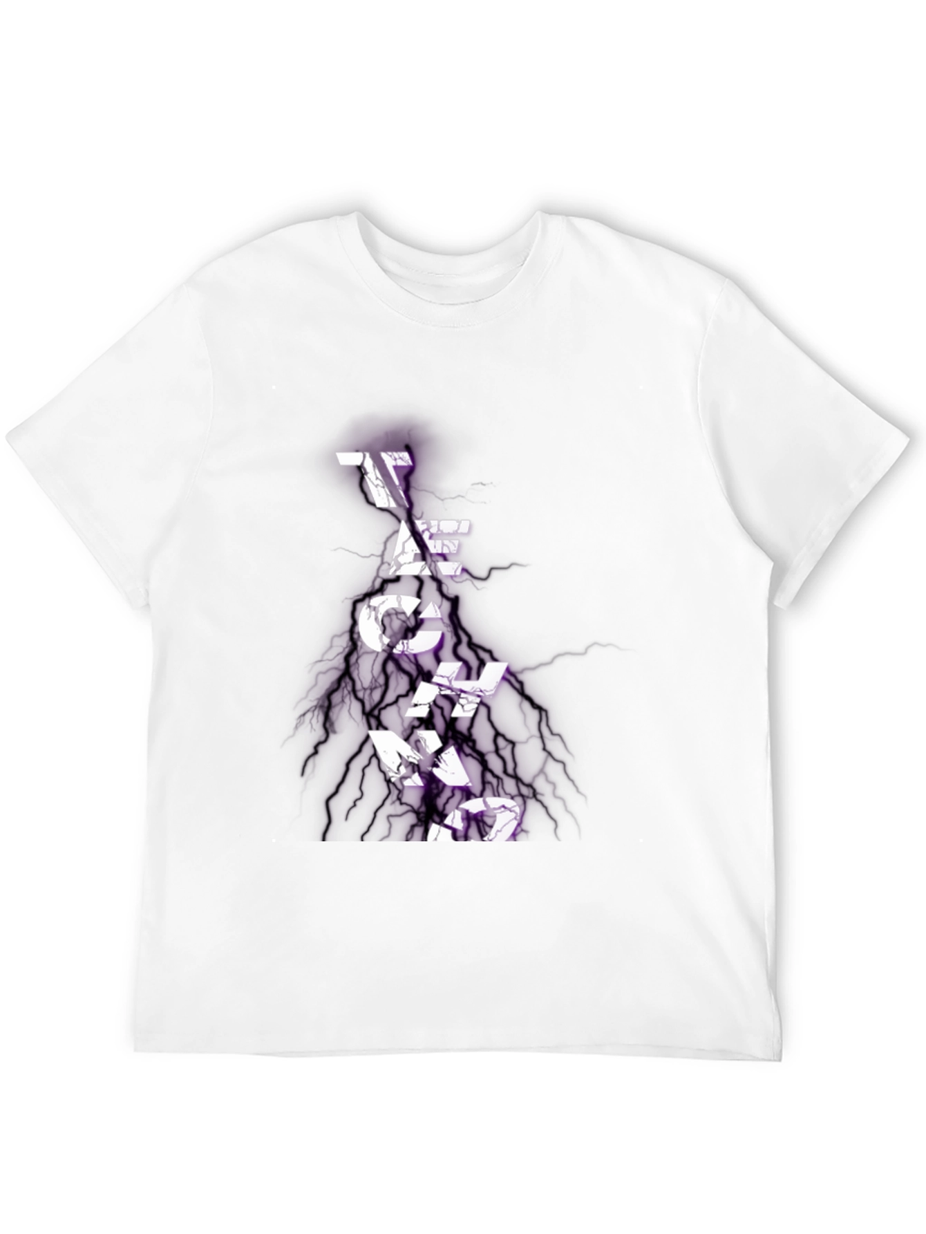 Techno Rave Graphic T-Shirt - Electric Purple