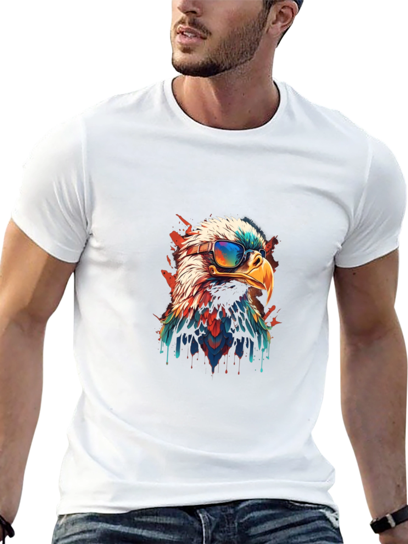 Cool Eagle Graphic Tee - Patriotic Style