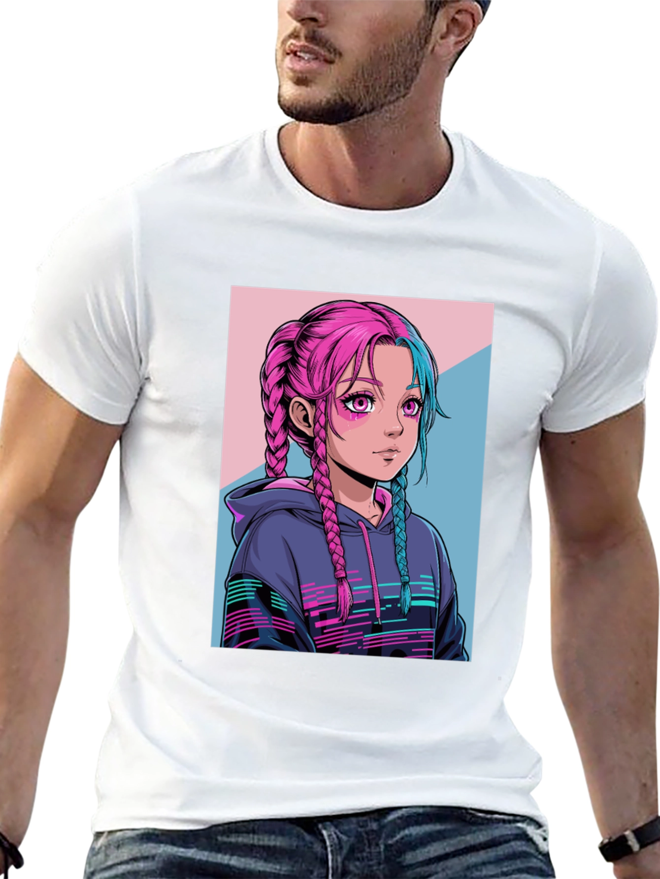 Anime Girl Graphic Tee - Streetwear Fashion
