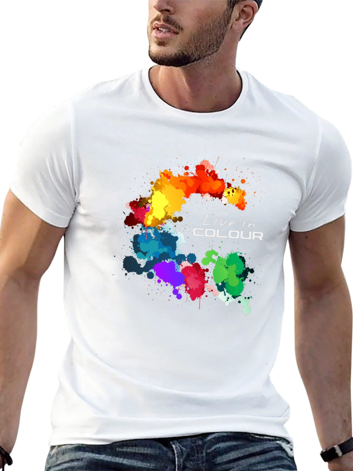 Live in Colour Graphic T-Shirt - Black