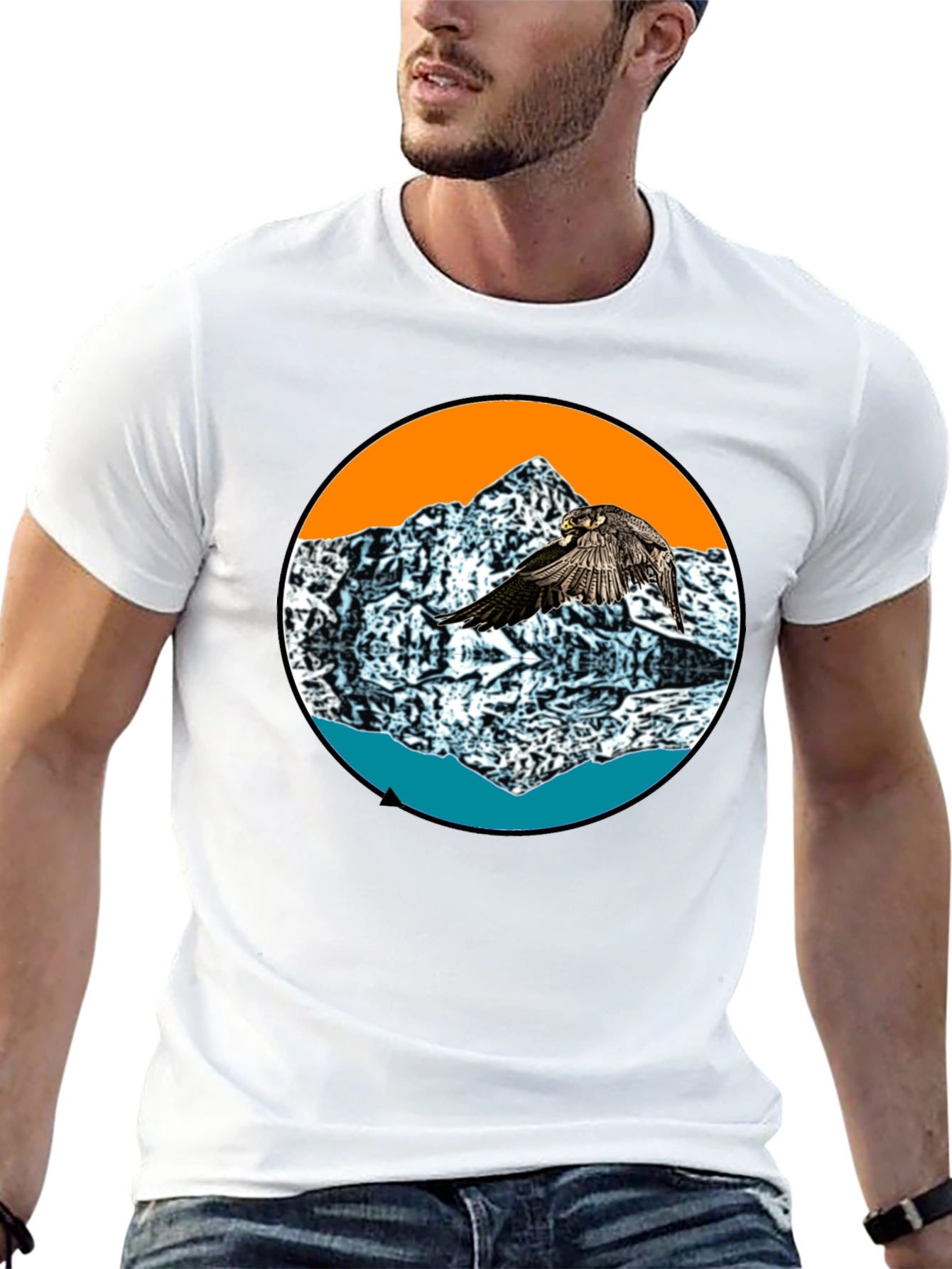 Mountain Bird Graphic Tee - Black