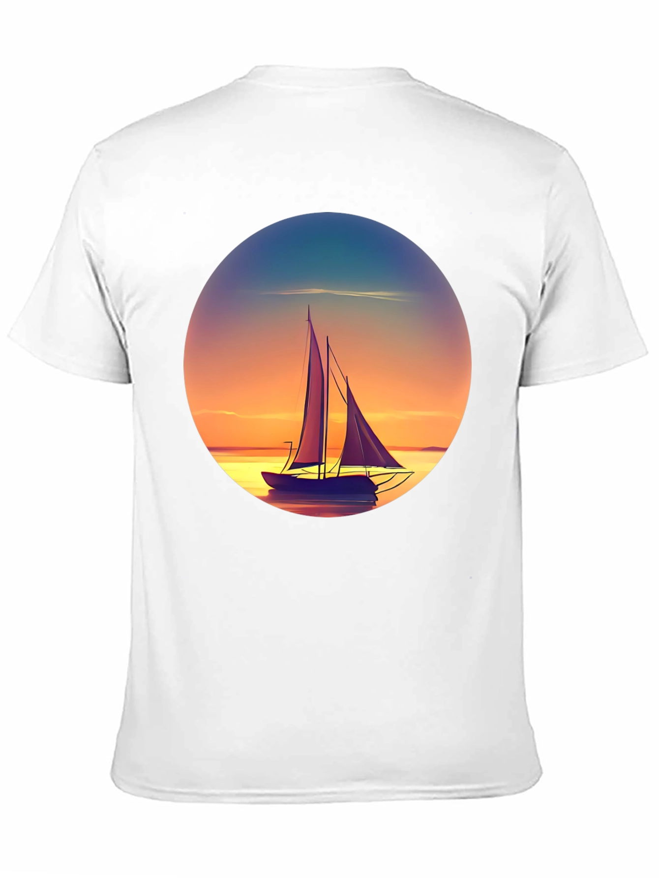 Sunset Sailboat Graphic Tee - Relaxed Fit
