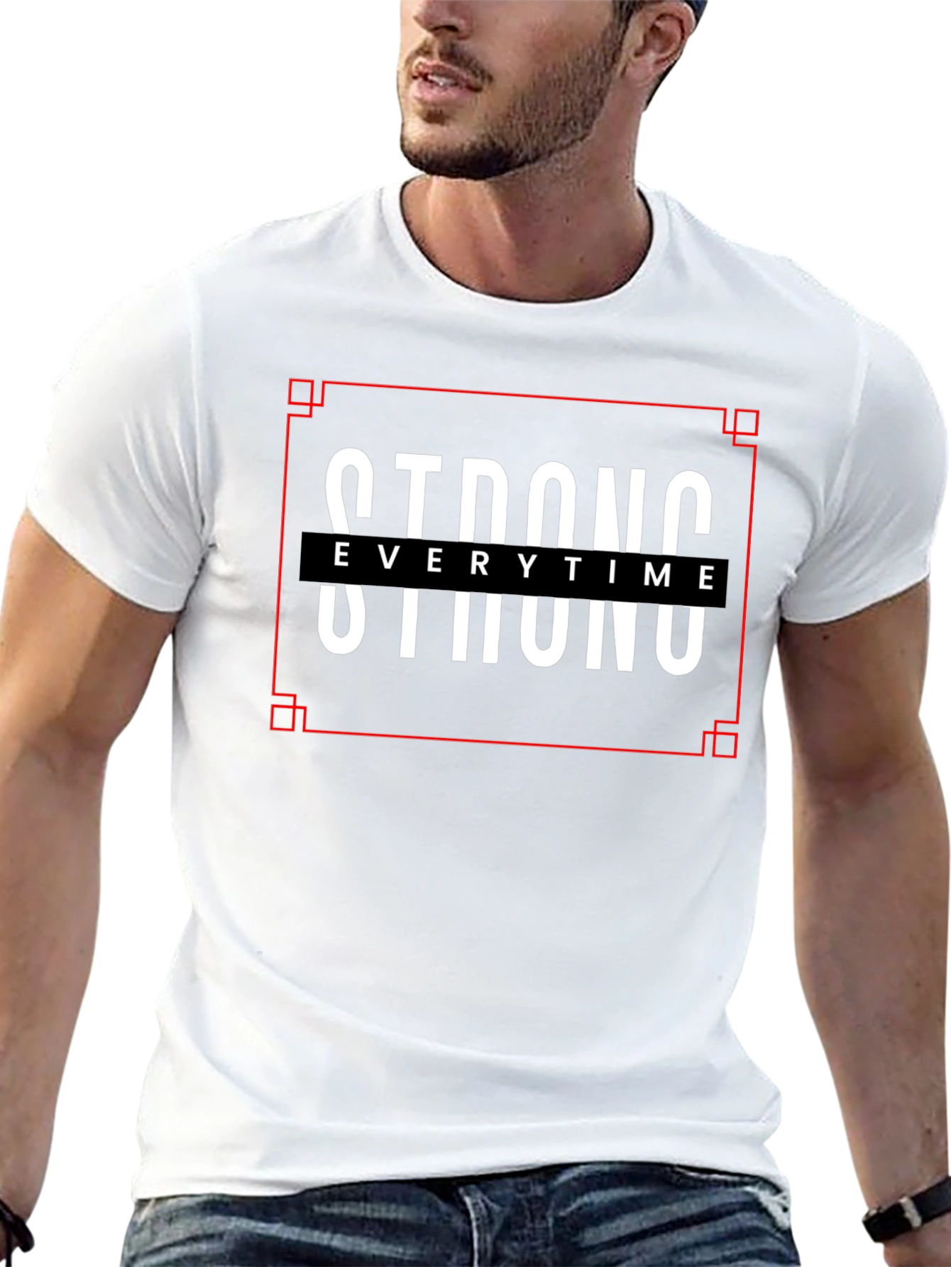Strong Everytime Black Graphic T-Shirt
