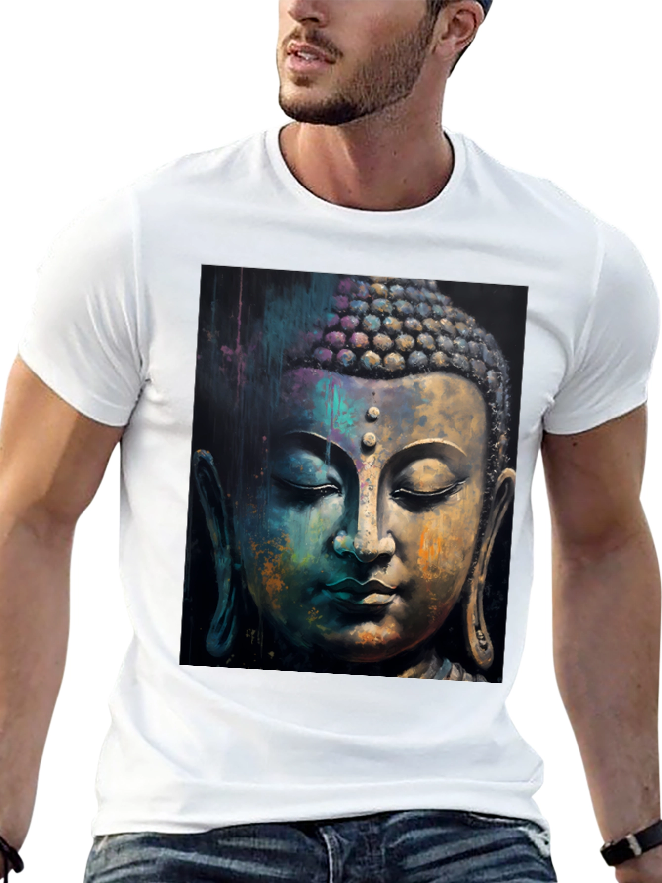 Buddha Art Graphic Black T-Shirt