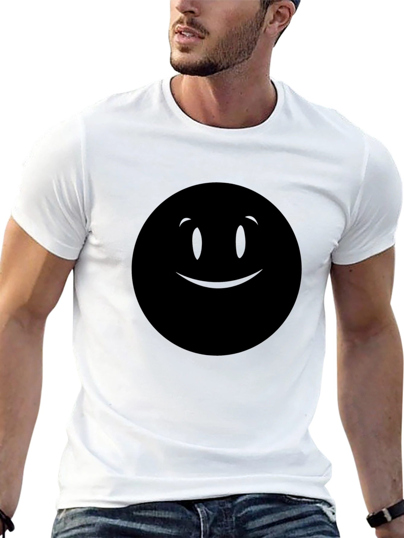 Black Smiley Face Graphic Tee