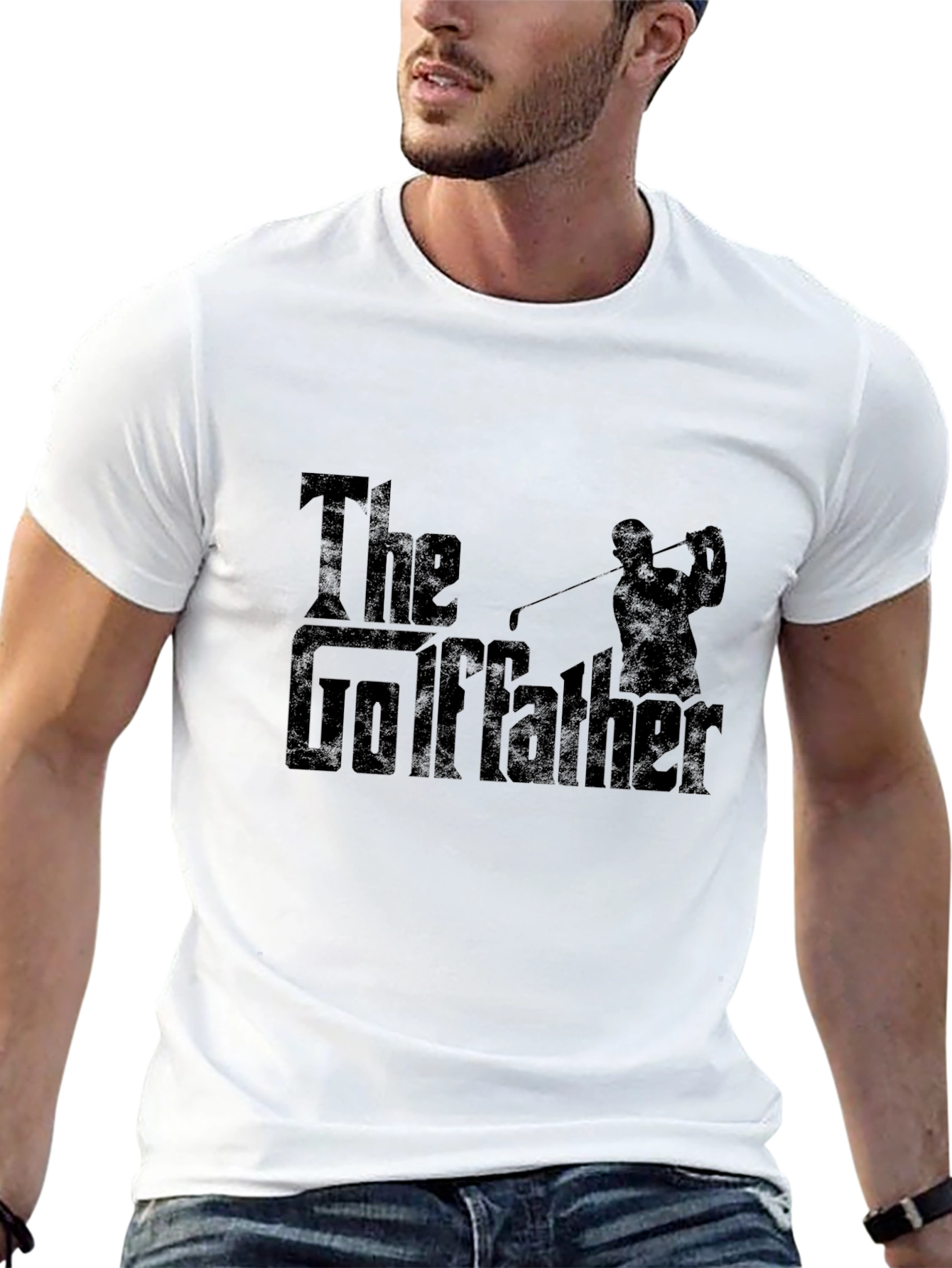 The Golffather Black T-Shirt Funny Golfing Tee