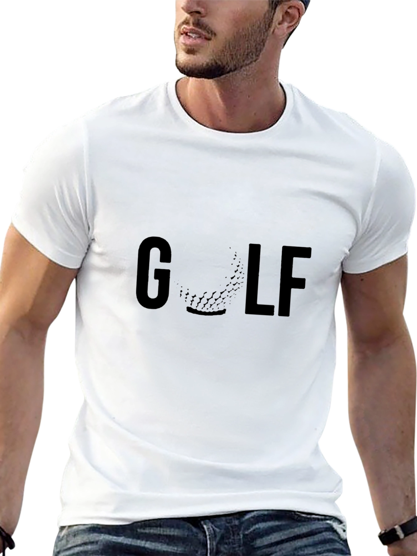 Golf Graphic Tee - Black Crew Neck