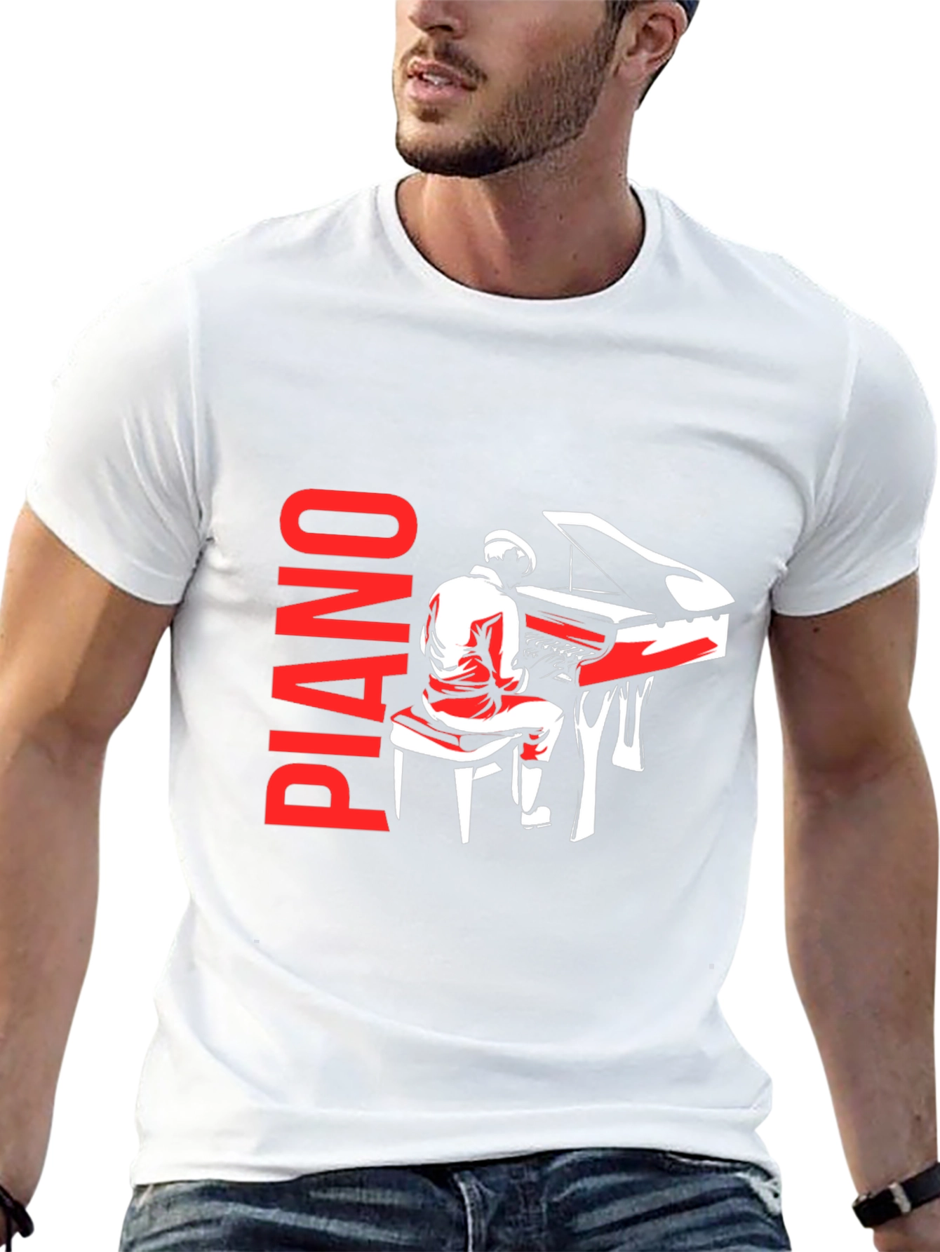 Piano Player Graphic Tee - Music Lover T-Shirt