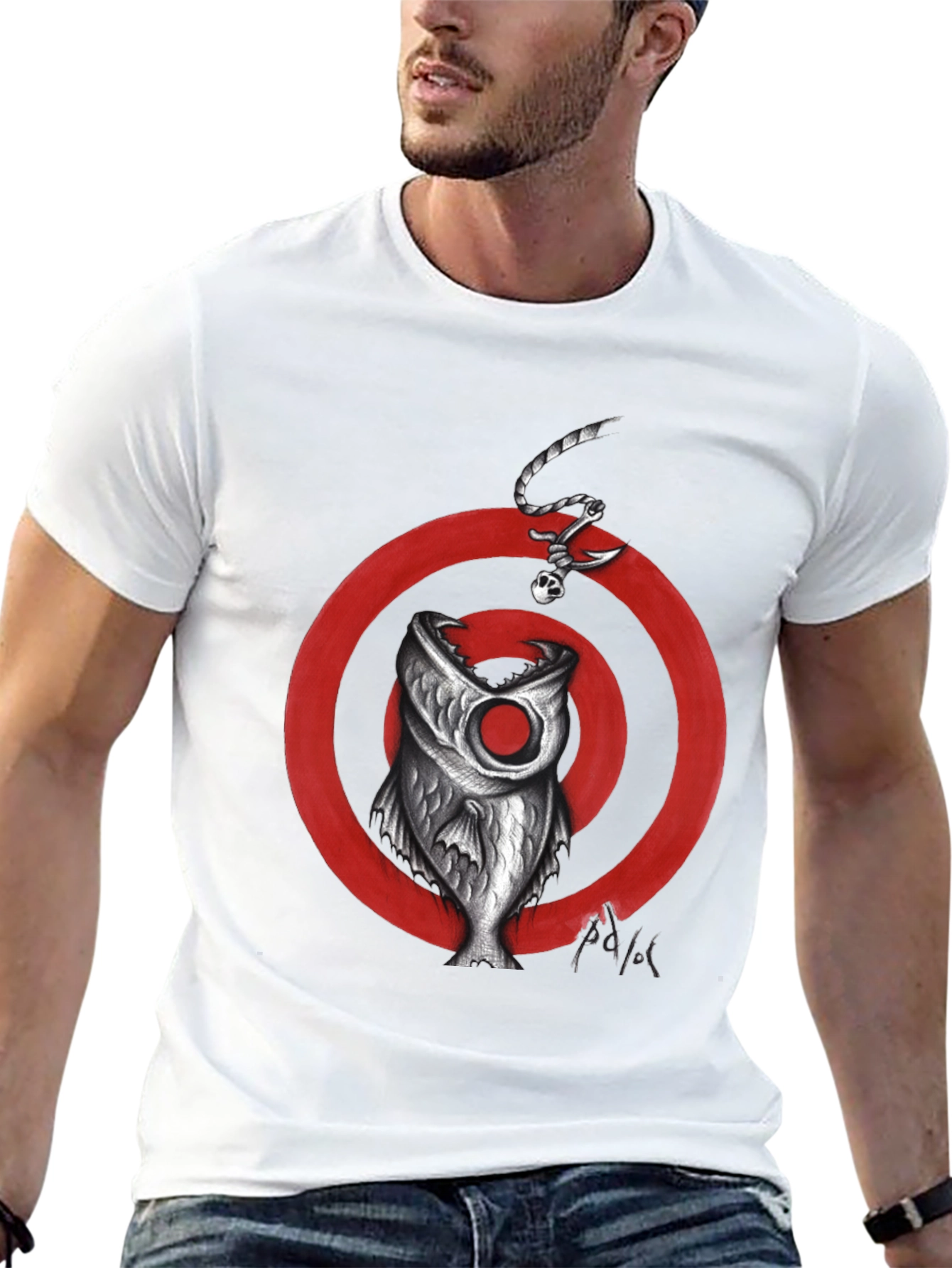 Fish Target Graphic Tee - Mens Black T-Shirt