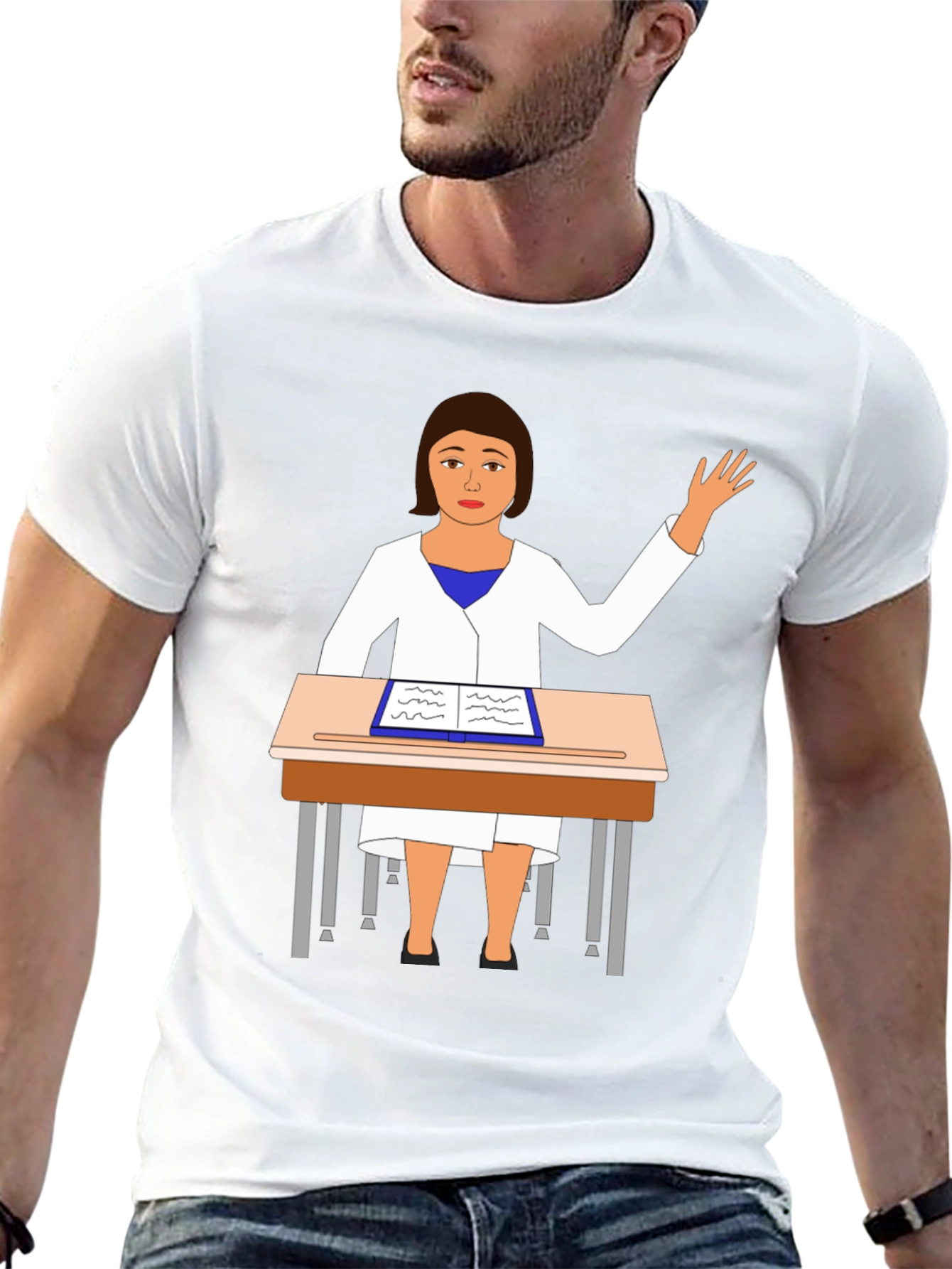 Cartoon Teacher T-Shirt Novelty Graphic Tee
