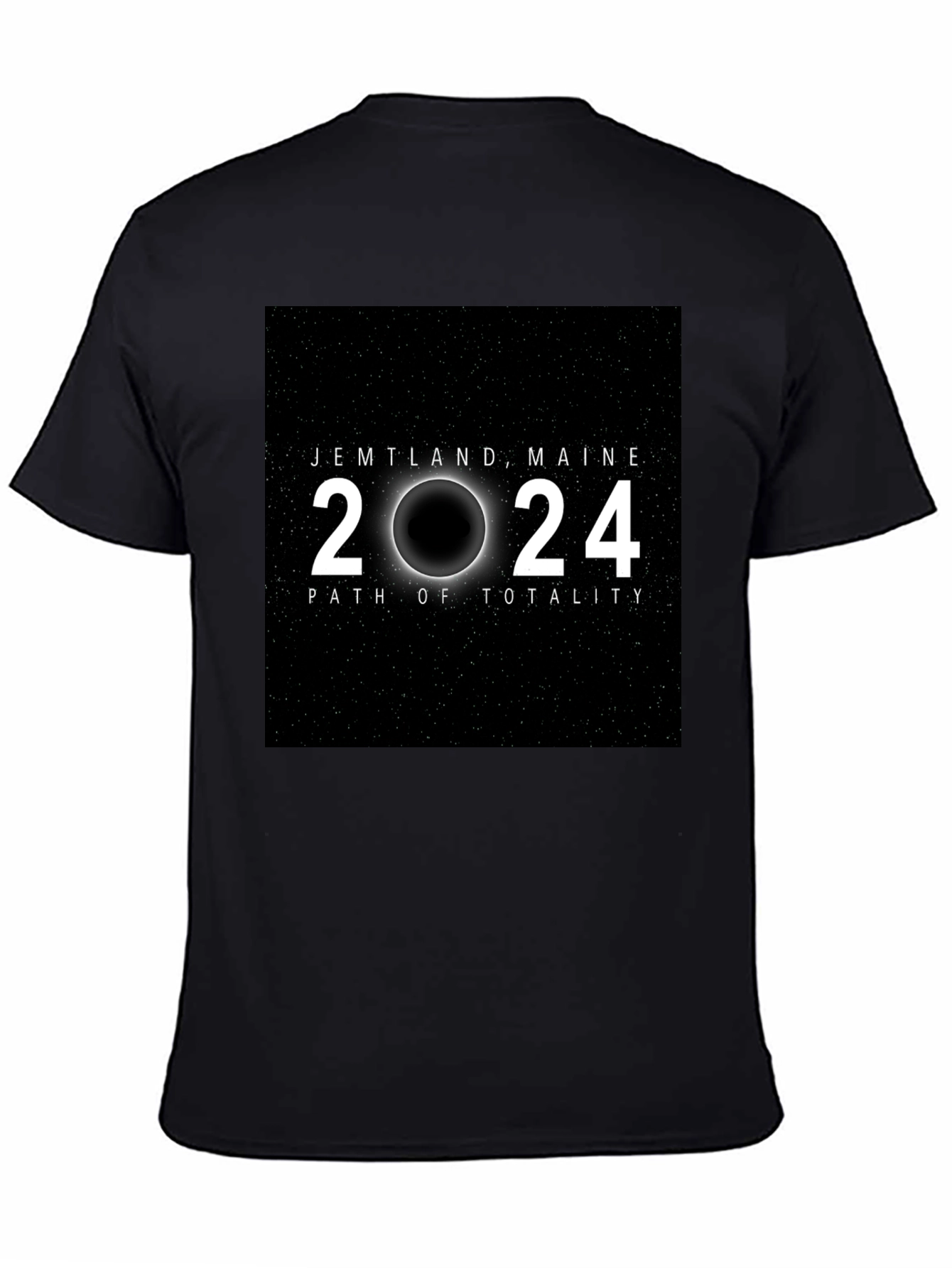 Jemtland Maine 2024 Path of Totality Black T-Shirt