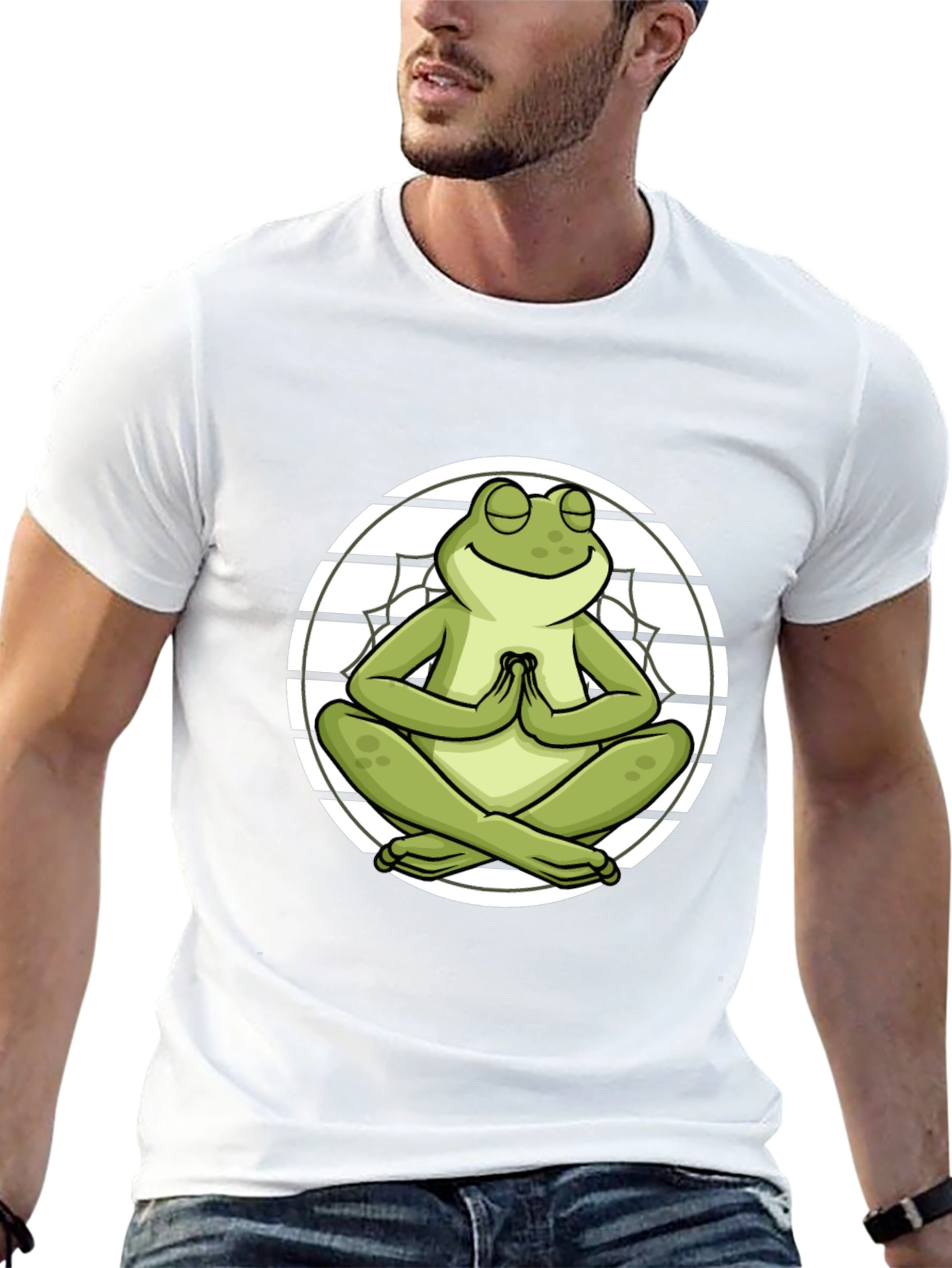 Zen Frog Graphic T-Shirt - Meditating Amphibian Tee