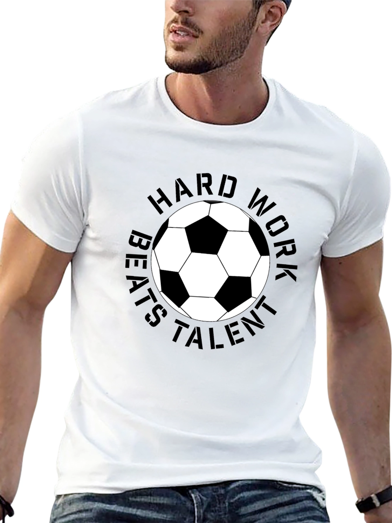 Hard Work Beats Talent Soccer Ball T-Shirt