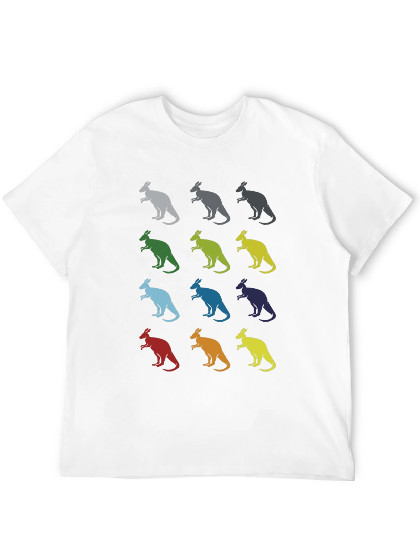 Kangaroo Pattern Graphic Tee - Black