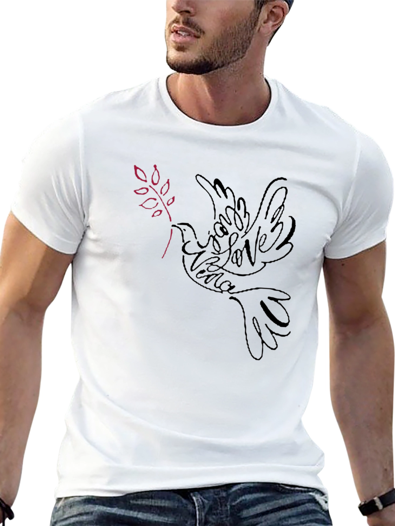 Dove Peace Love Graphic T-Shirt