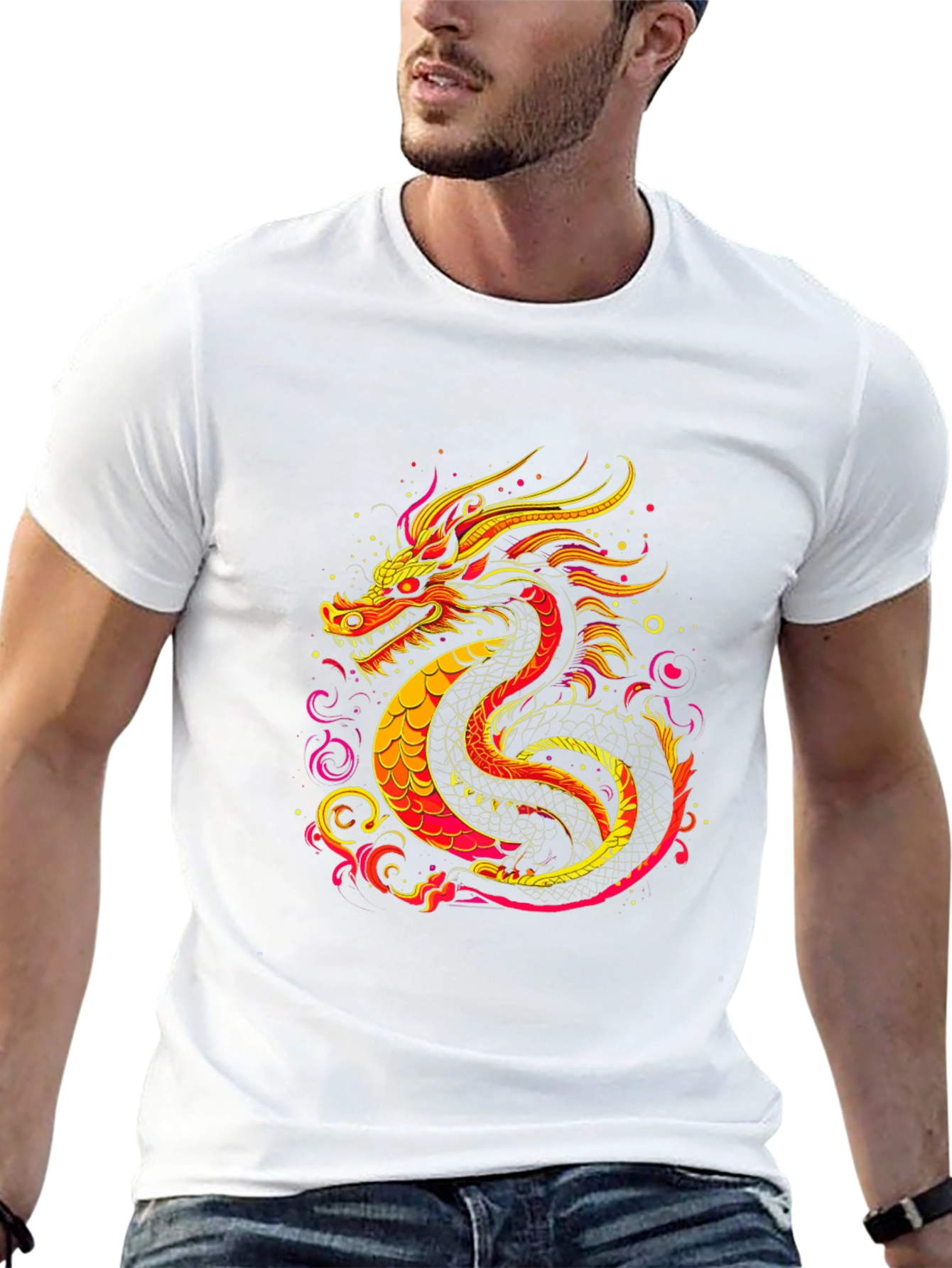 Fiery Dragon Graphic Tee - Bold Statement Shirt