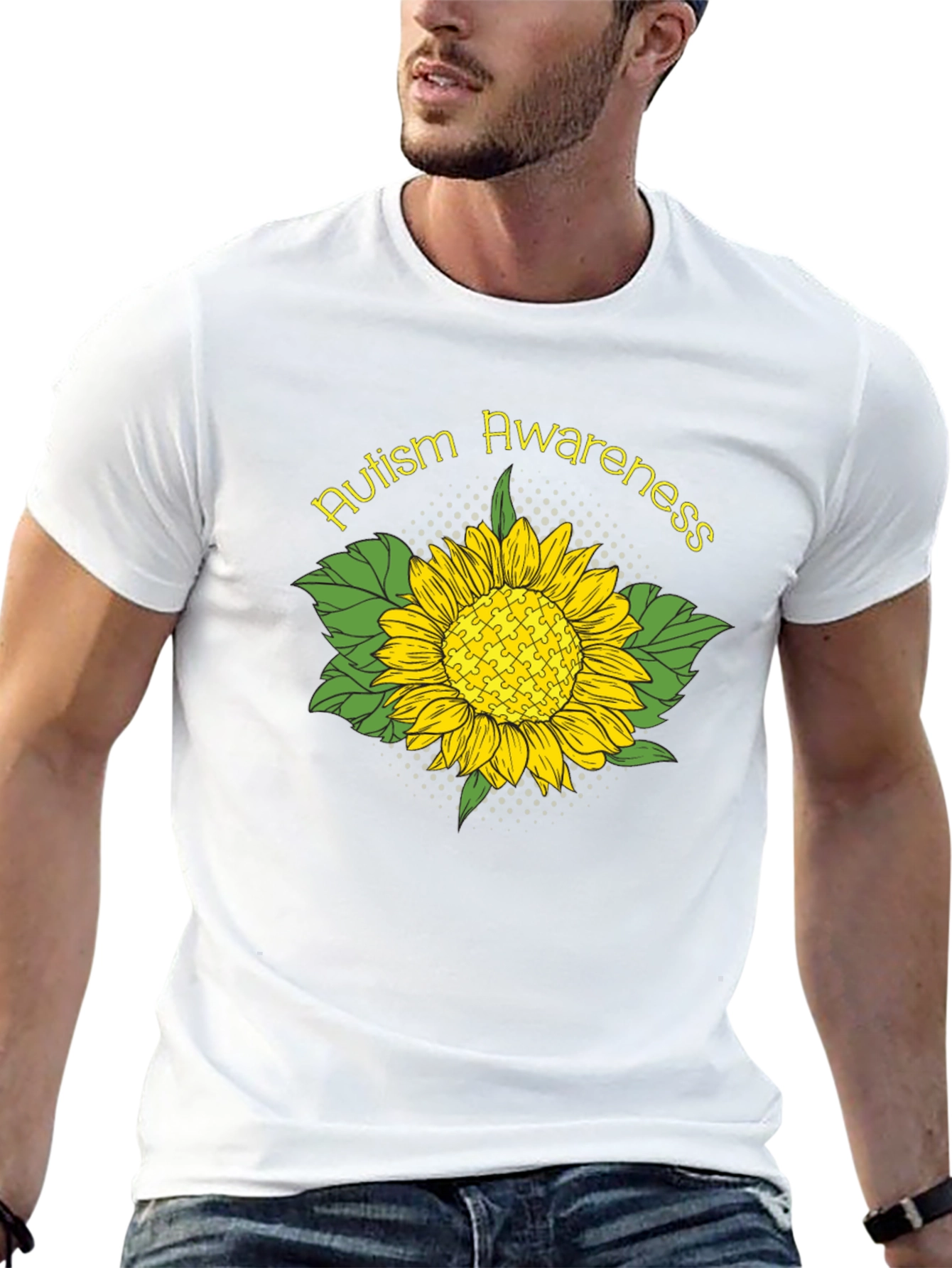 Autism Awareness Sunflower Graphic T-Shirt