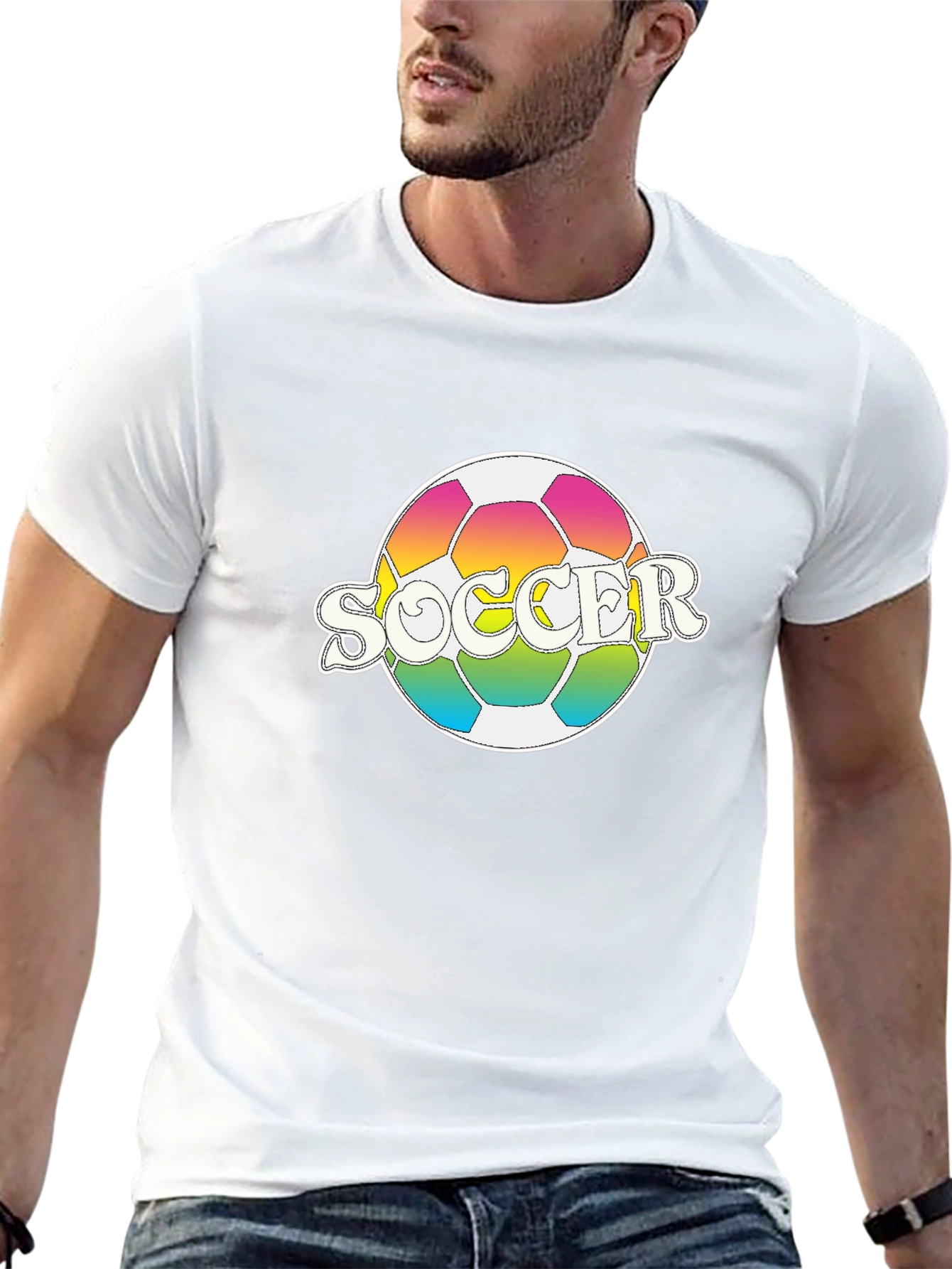 Rainbow Soccer Ball T-Shirt - Stylish Graphic Tee