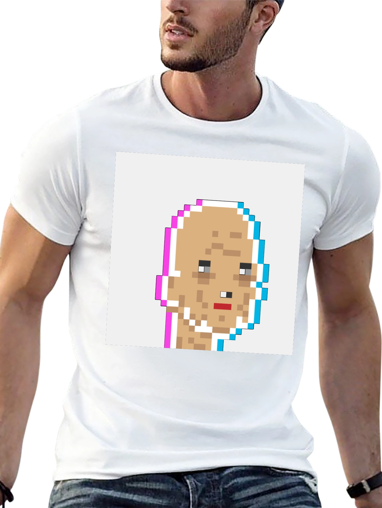Pixel Art Tee - Glitch Crypto Punk Style