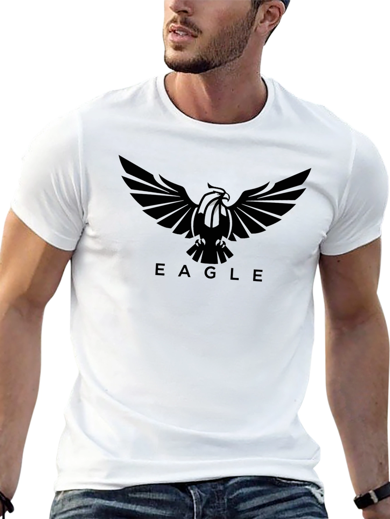 Eagle Crest Black T-Shirt - Stylish Graphic Tee