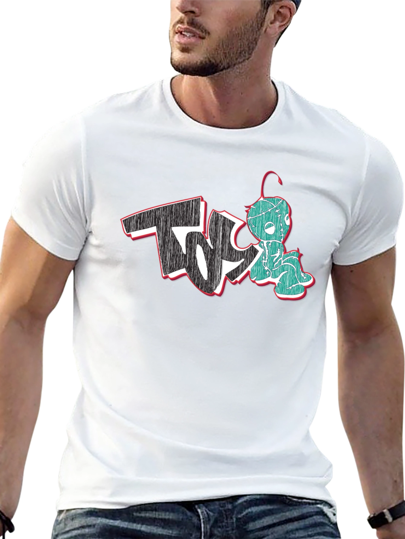 Unique Graphic Print Black T-Shirt