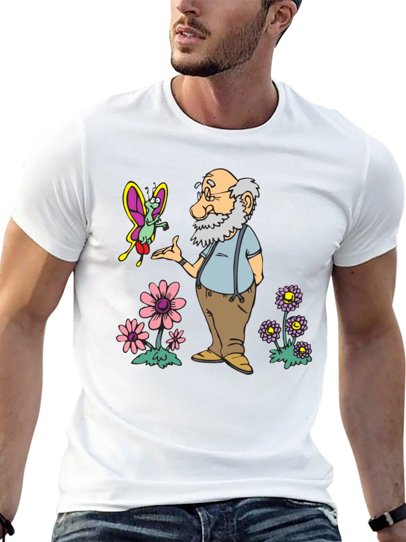 Cartoon Old Man T-Shirt
