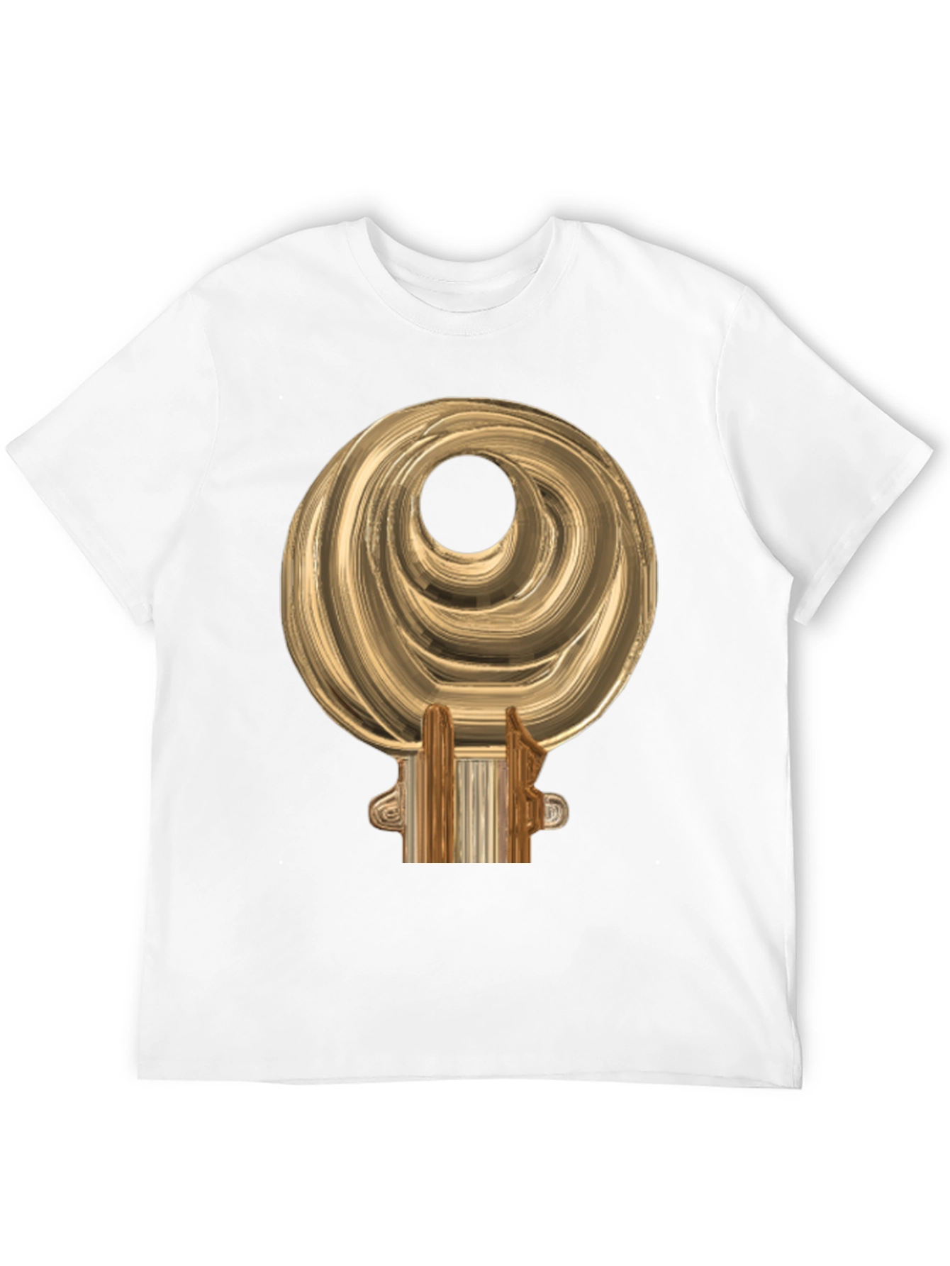 Golden Sankofa Bird Symbol Black T-Shirt