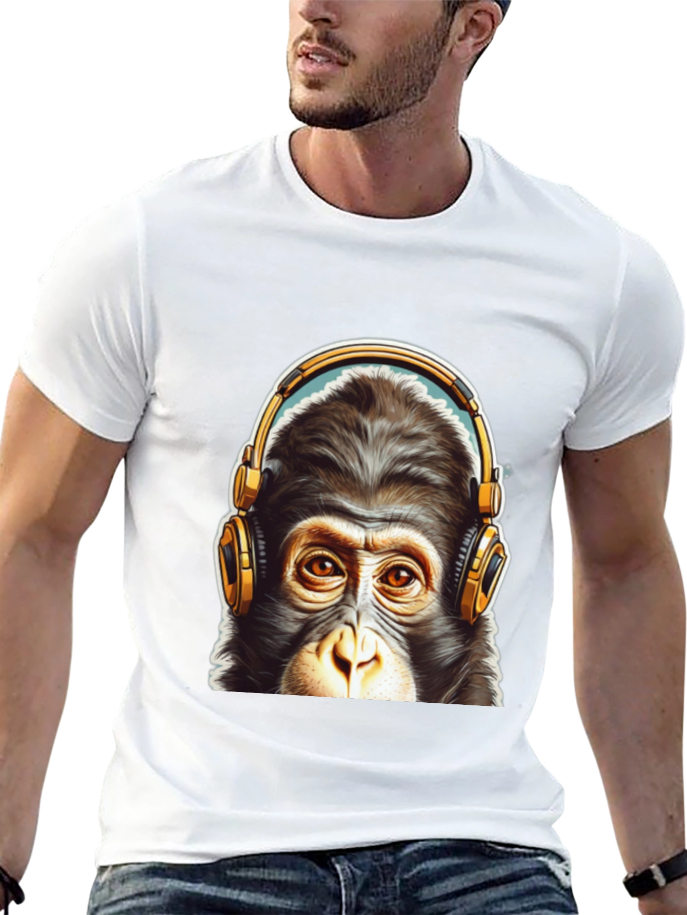 Cool Monkey Headphone Graphic Tee