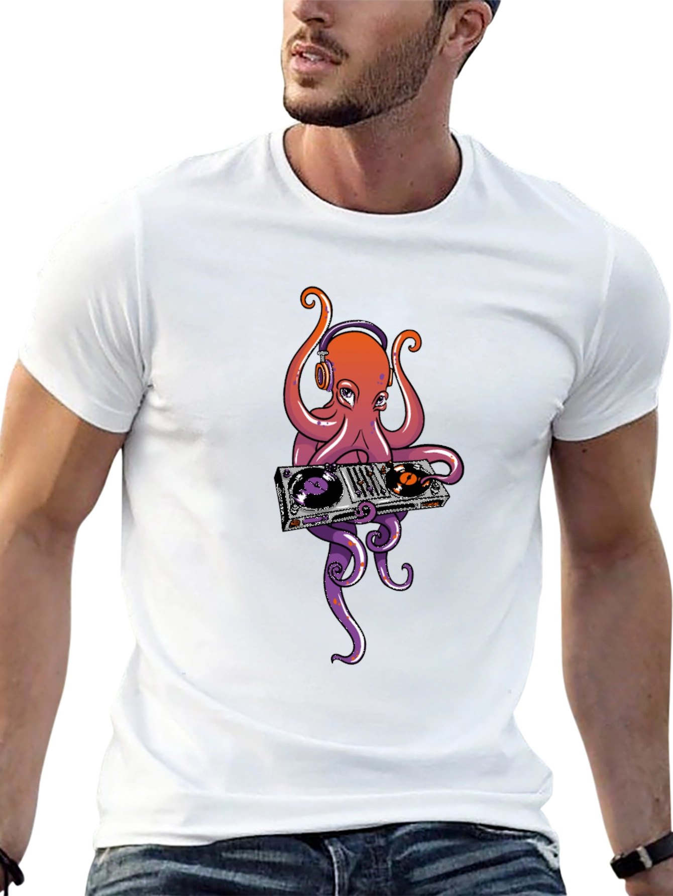 DJ Octopus Graphic T-Shirt - Cool Music Lover Tee