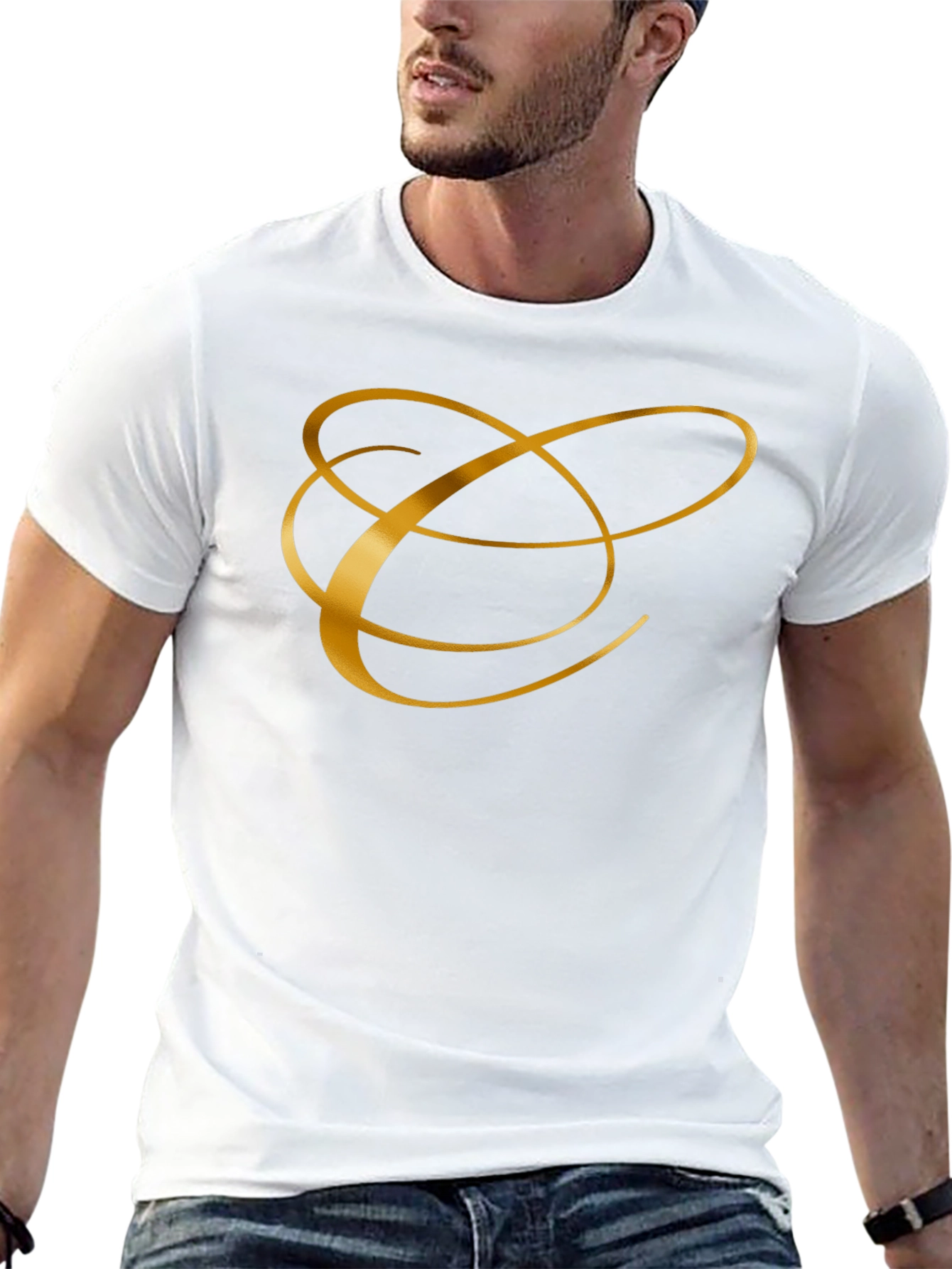 Elegant Golden Initial T-Shirt