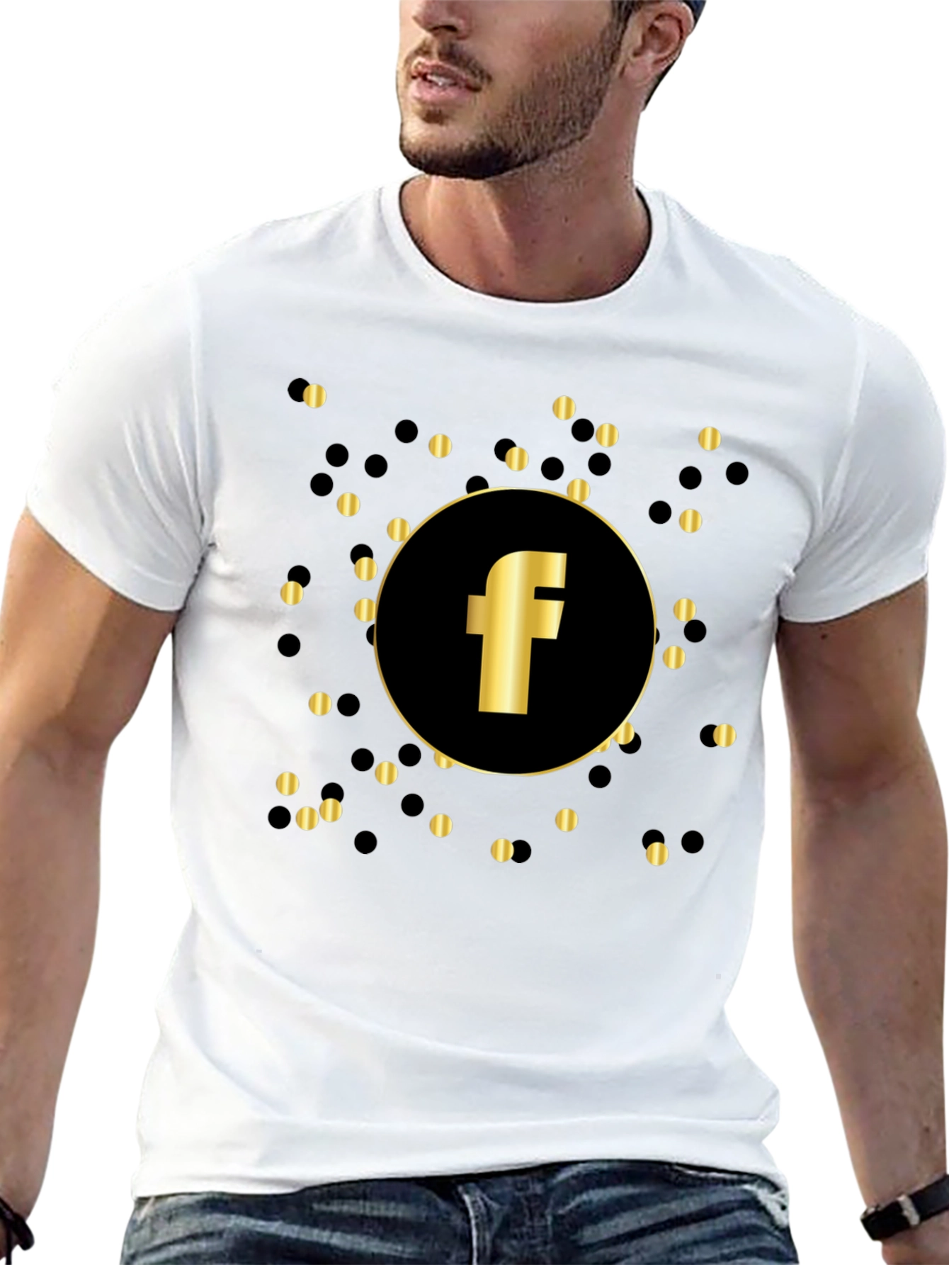 Golden F Logo Black T-Shirt