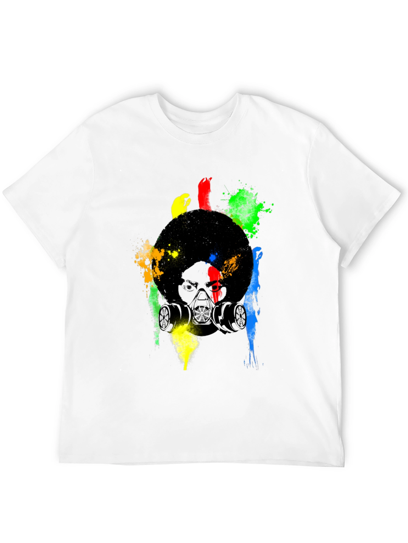 Abstract Gas Mask Graphic T-Shirt - Mens Black Tee