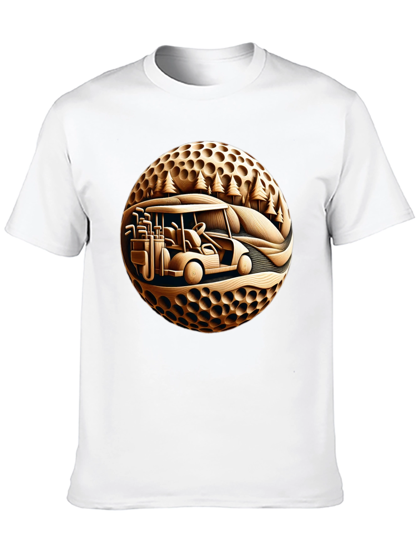 Golf Cart Graphic Tee - Novelty Golf Ball Design