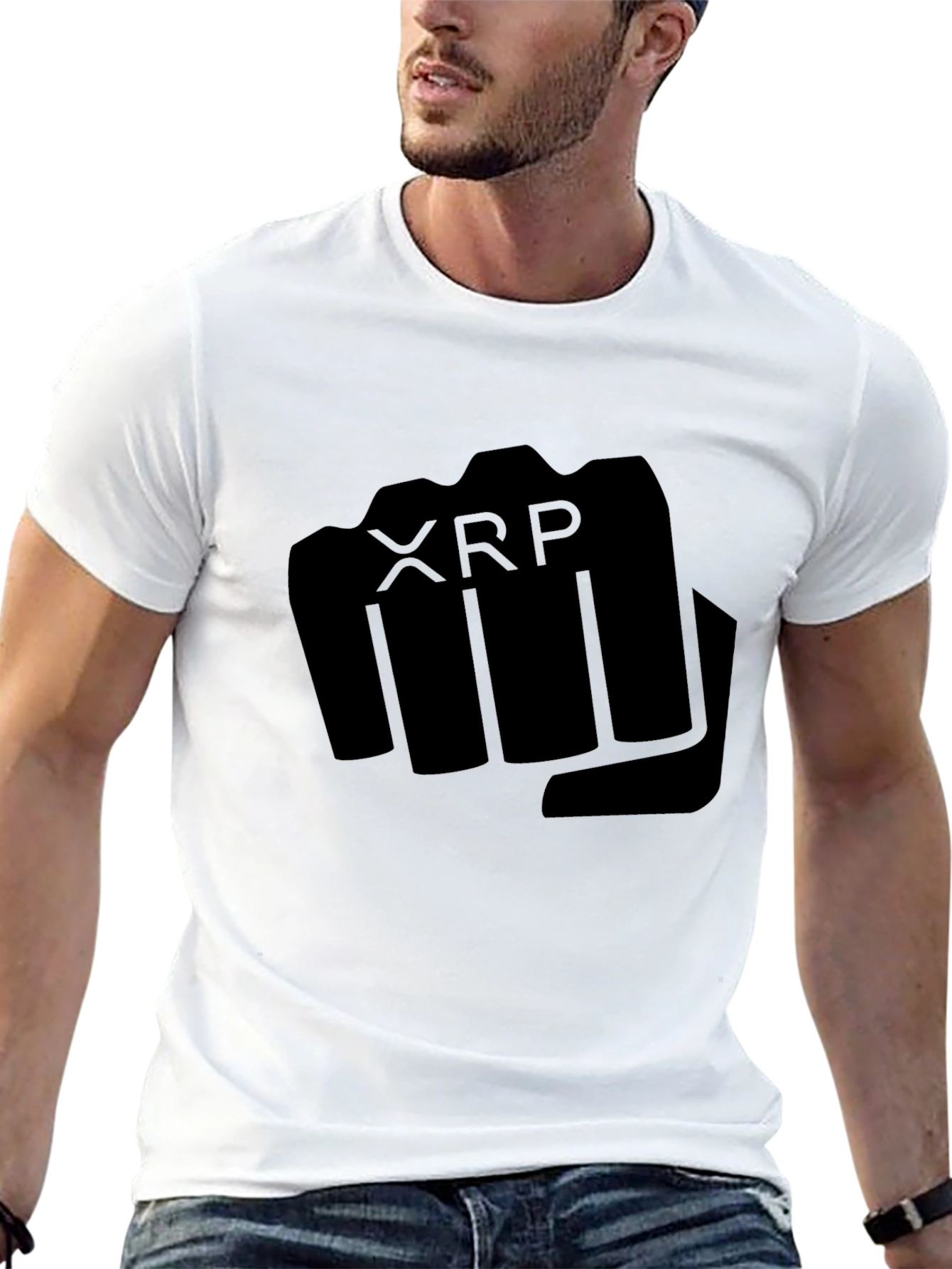 XRP Fist Black T-Shirt - Crypto Supporter Tee