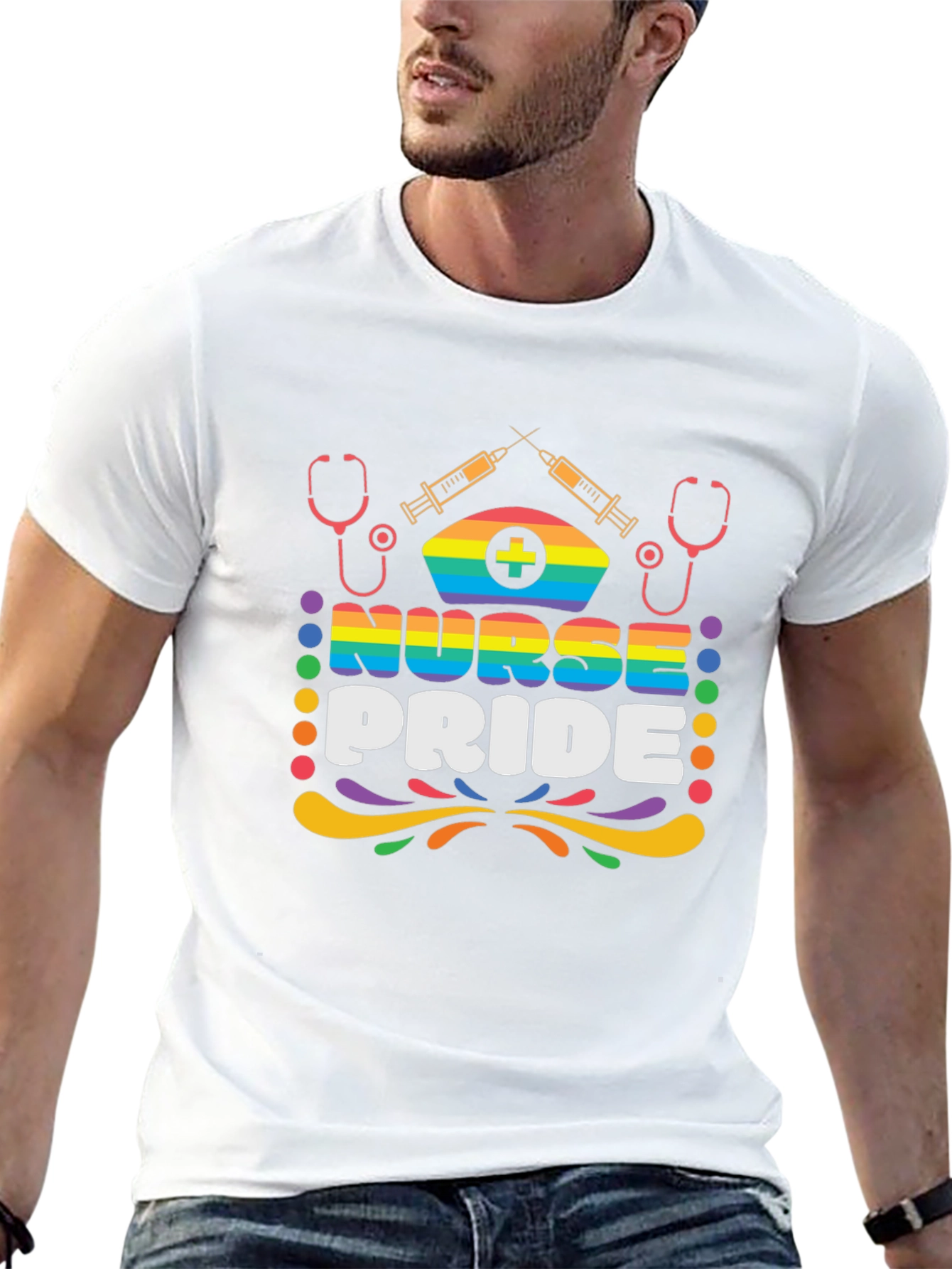 Nurse Pride Graphic T-Shirt LGBT Rainbow
