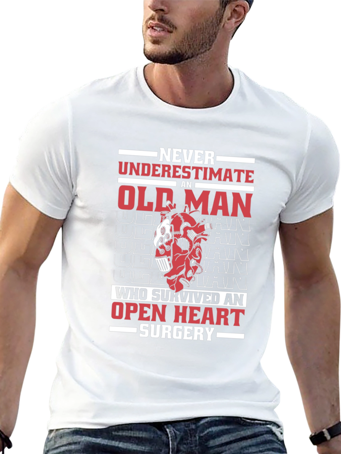 Never Underestimate Old Man Open Heart Surgery T-Shirt
